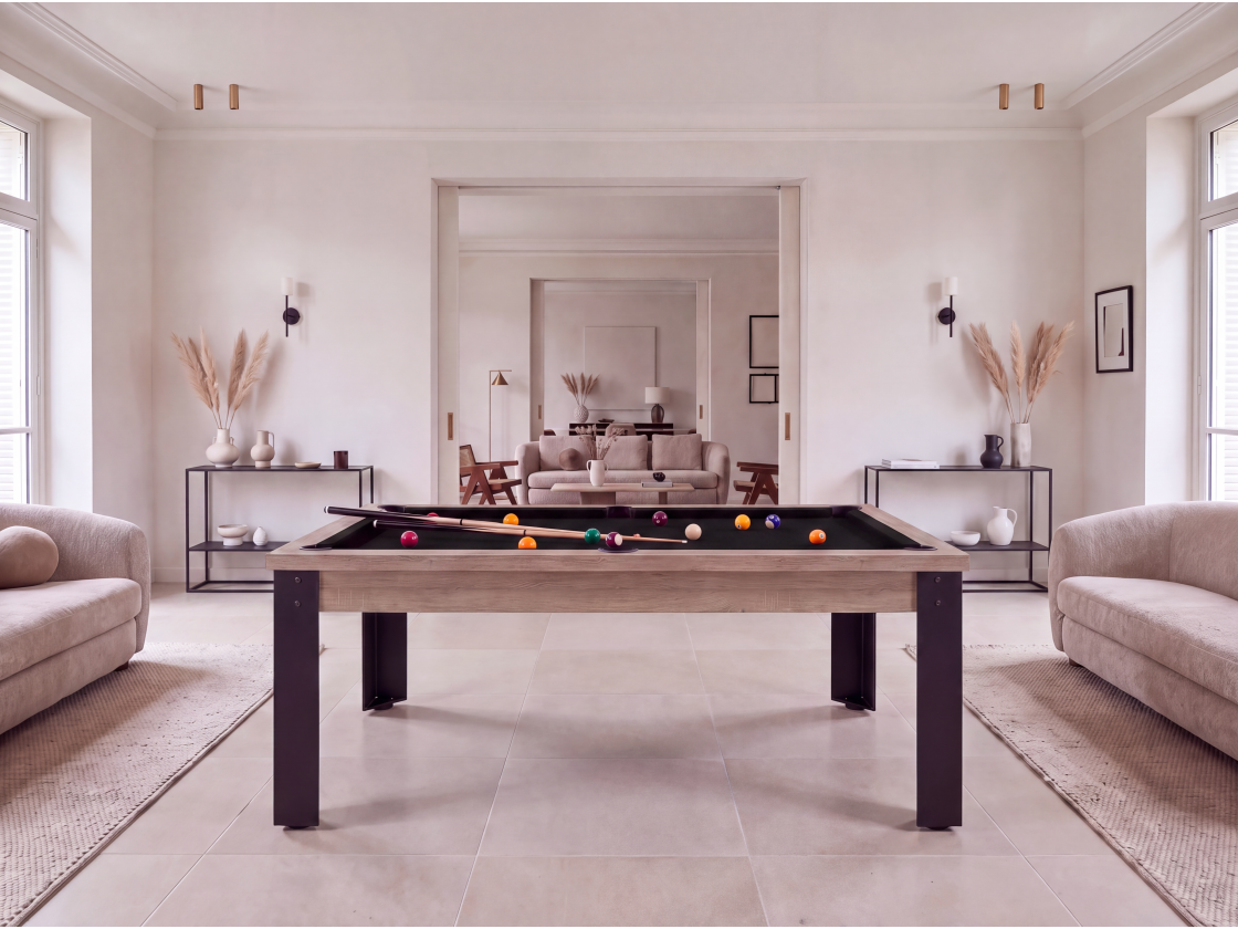 Table de billard convertible : Mendoza pieds métalliques