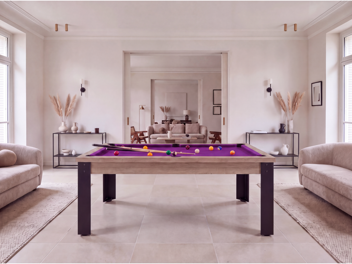 Table de billard convertible : Mendoza pieds métalliques