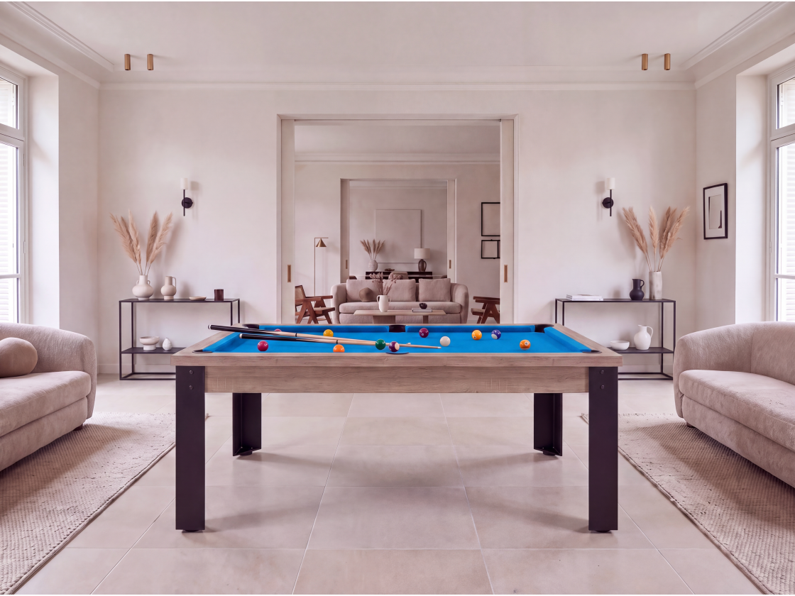 Table de billard convertible : Mendoza pieds métalliques