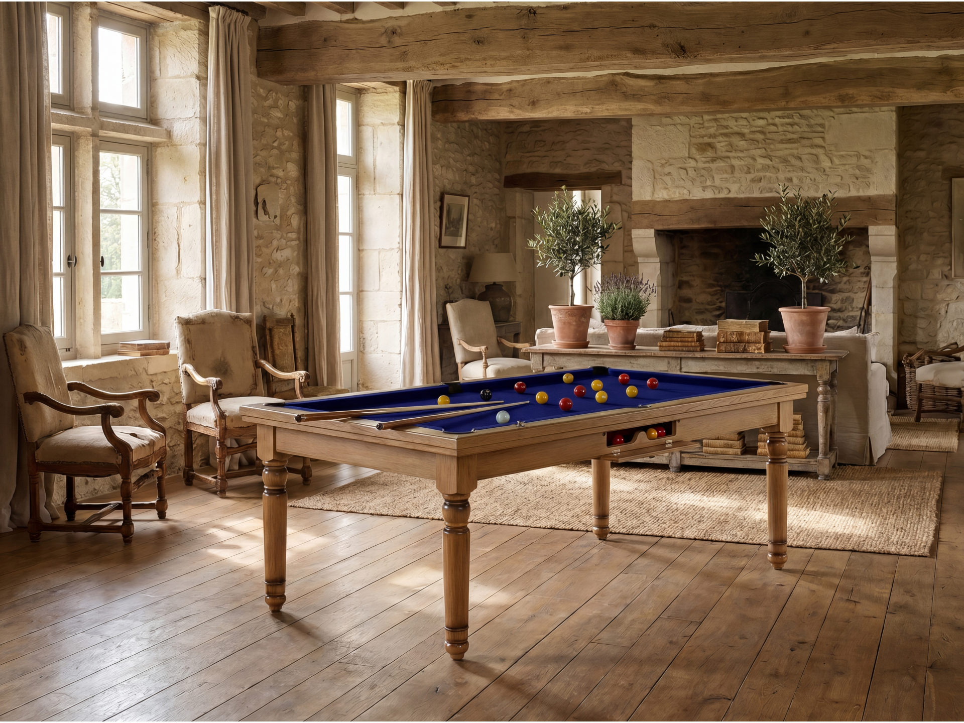 Billard américain, carambole et pool Douvres convertible dinatoire | Billards de France