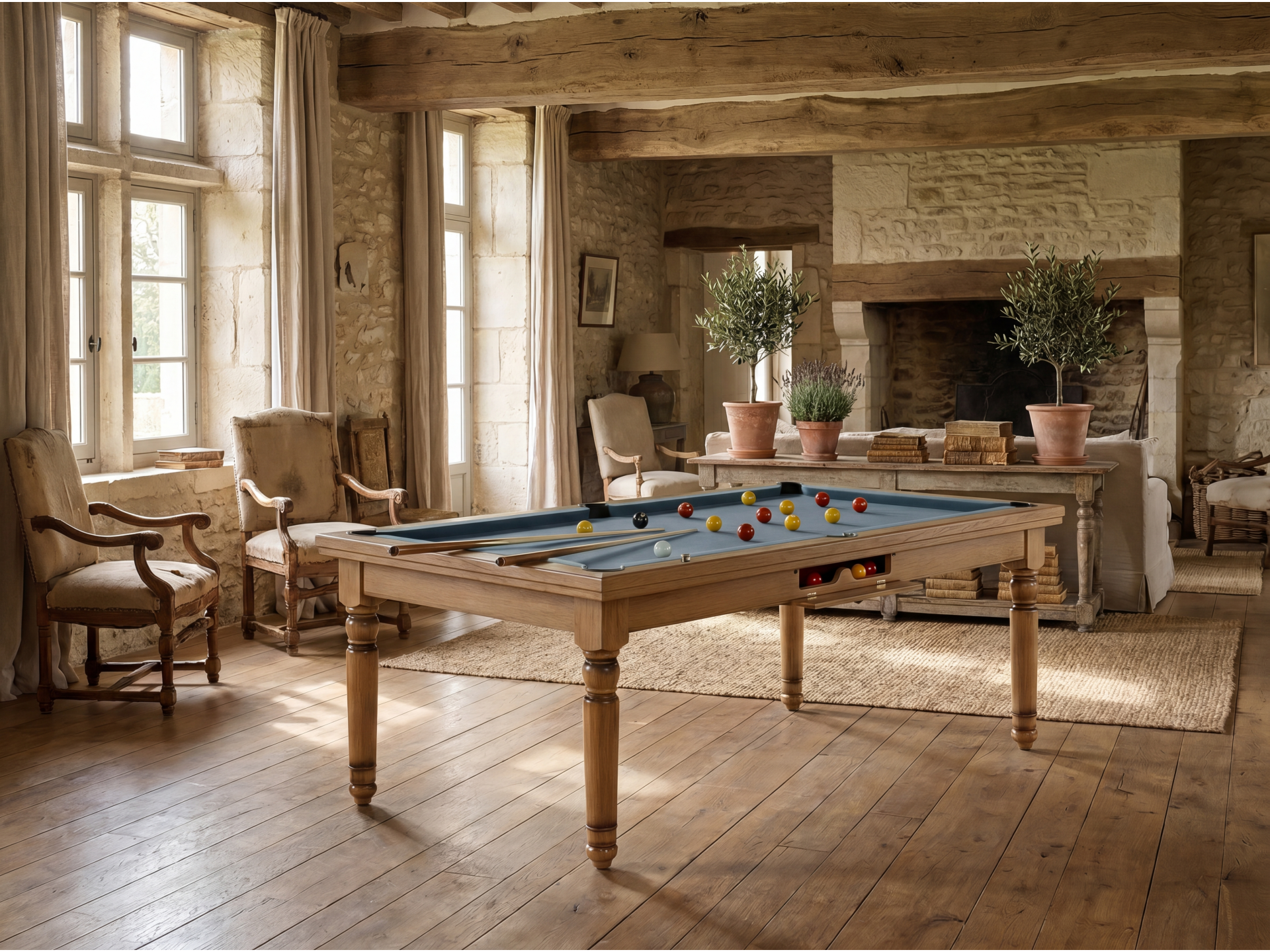 Billard américain, carambole et pool Douvres convertible dinatoire | Billards de France
