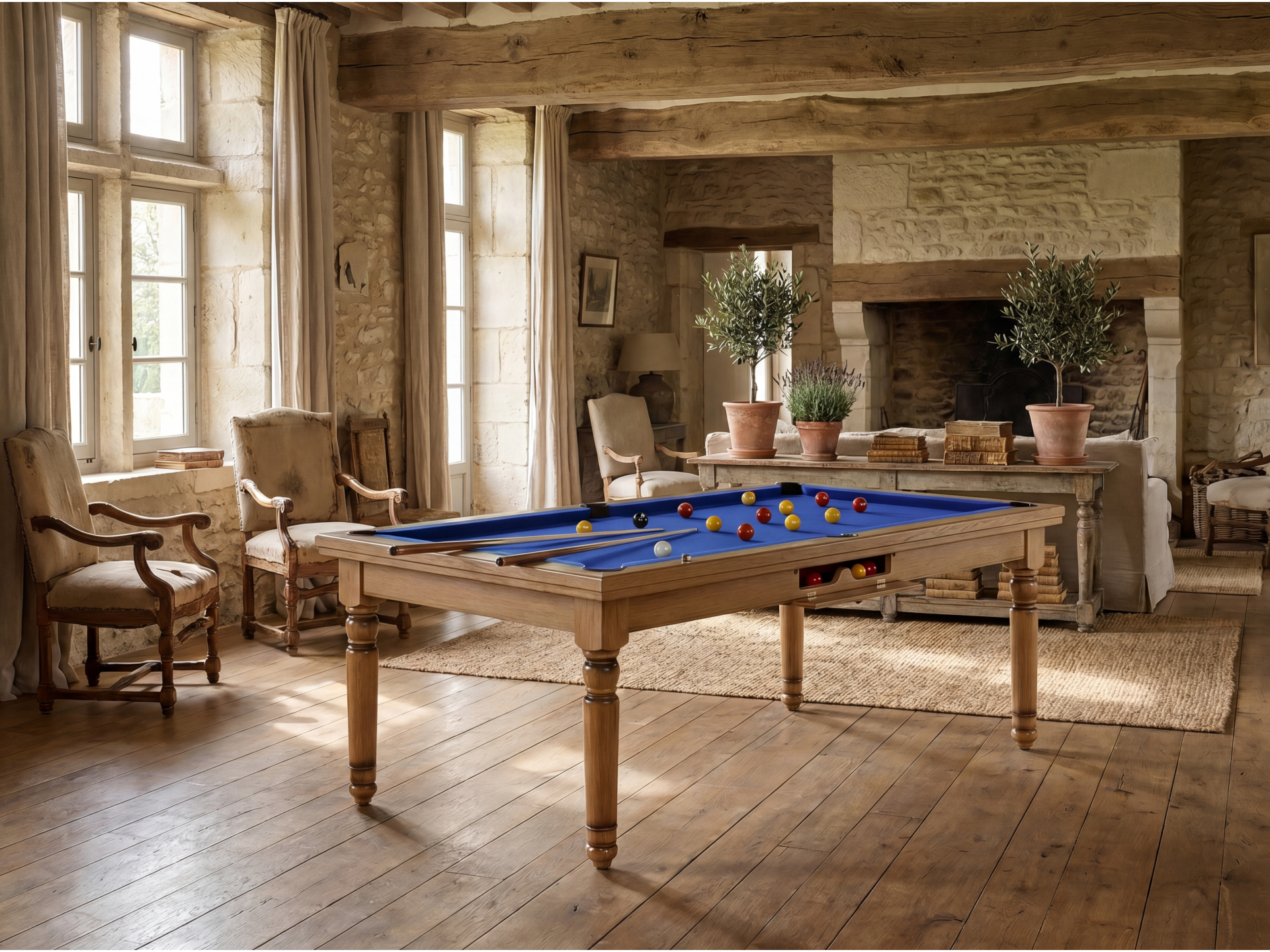 Billard américain, carambole et pool Douvres convertible dinatoire | Billards de France