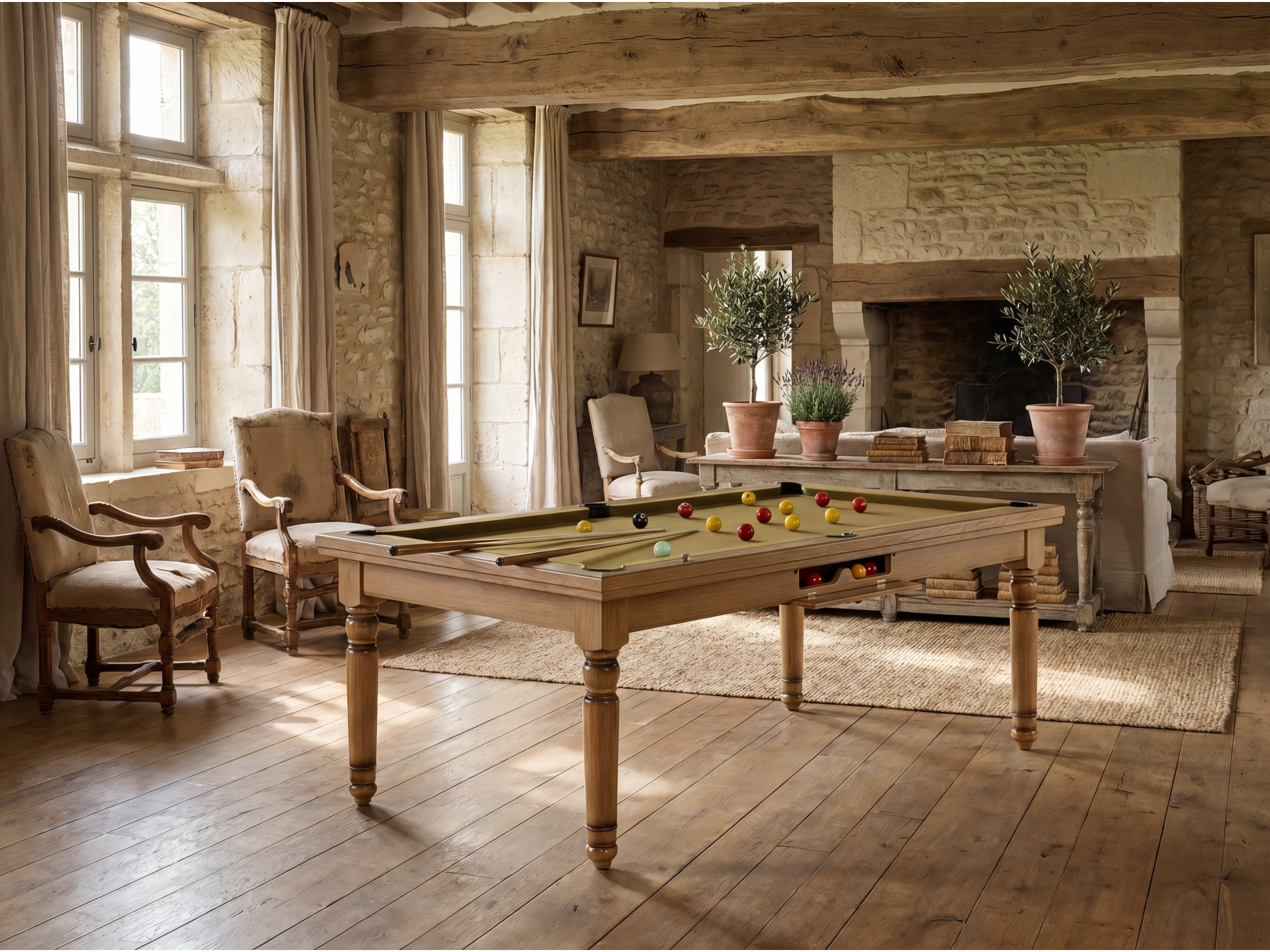 Billard américain, carambole et pool Douvres convertible dinatoire | Billards de France