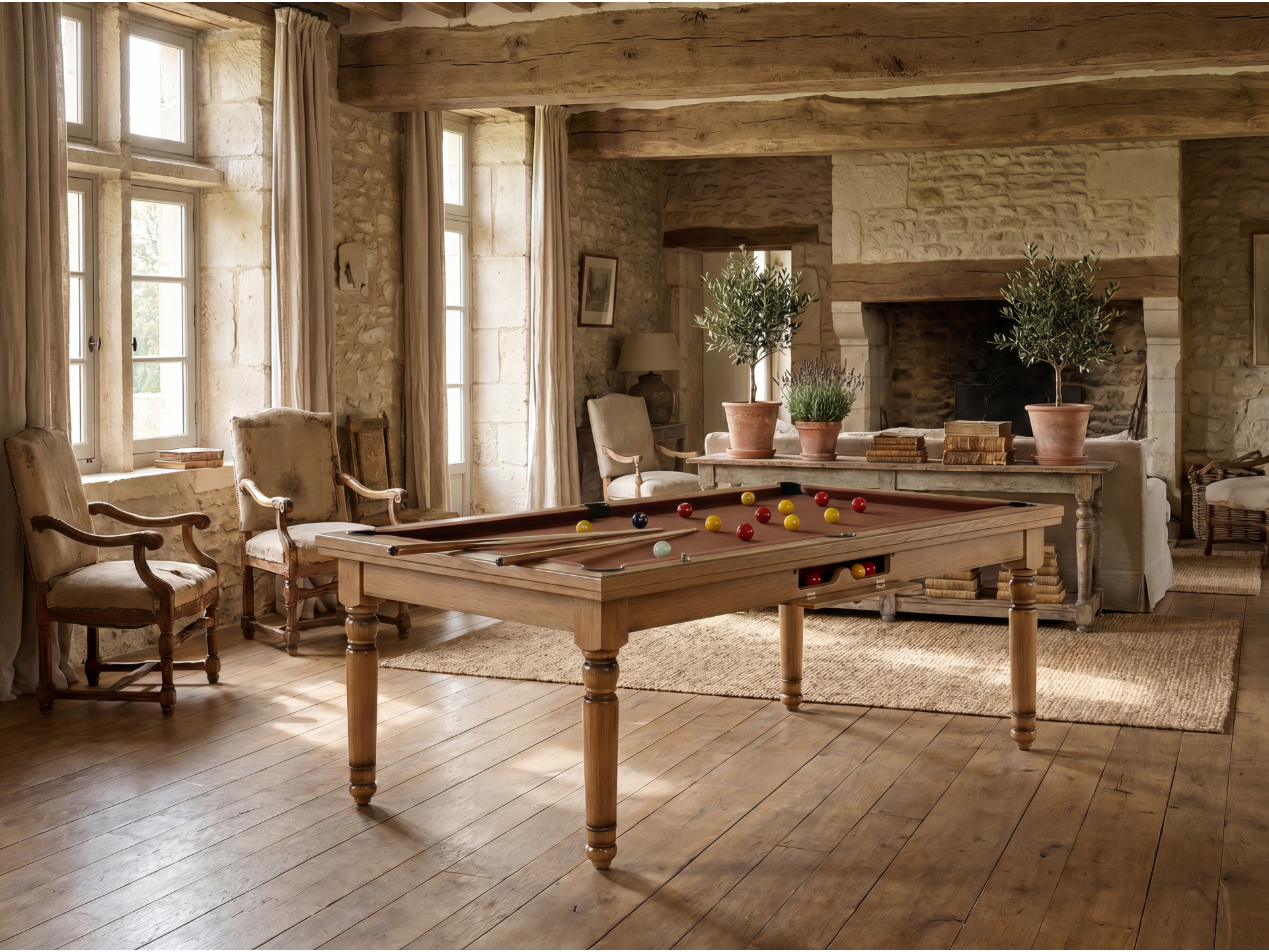Billard américain, carambole et pool Douvres convertible dinatoire | Billards de France