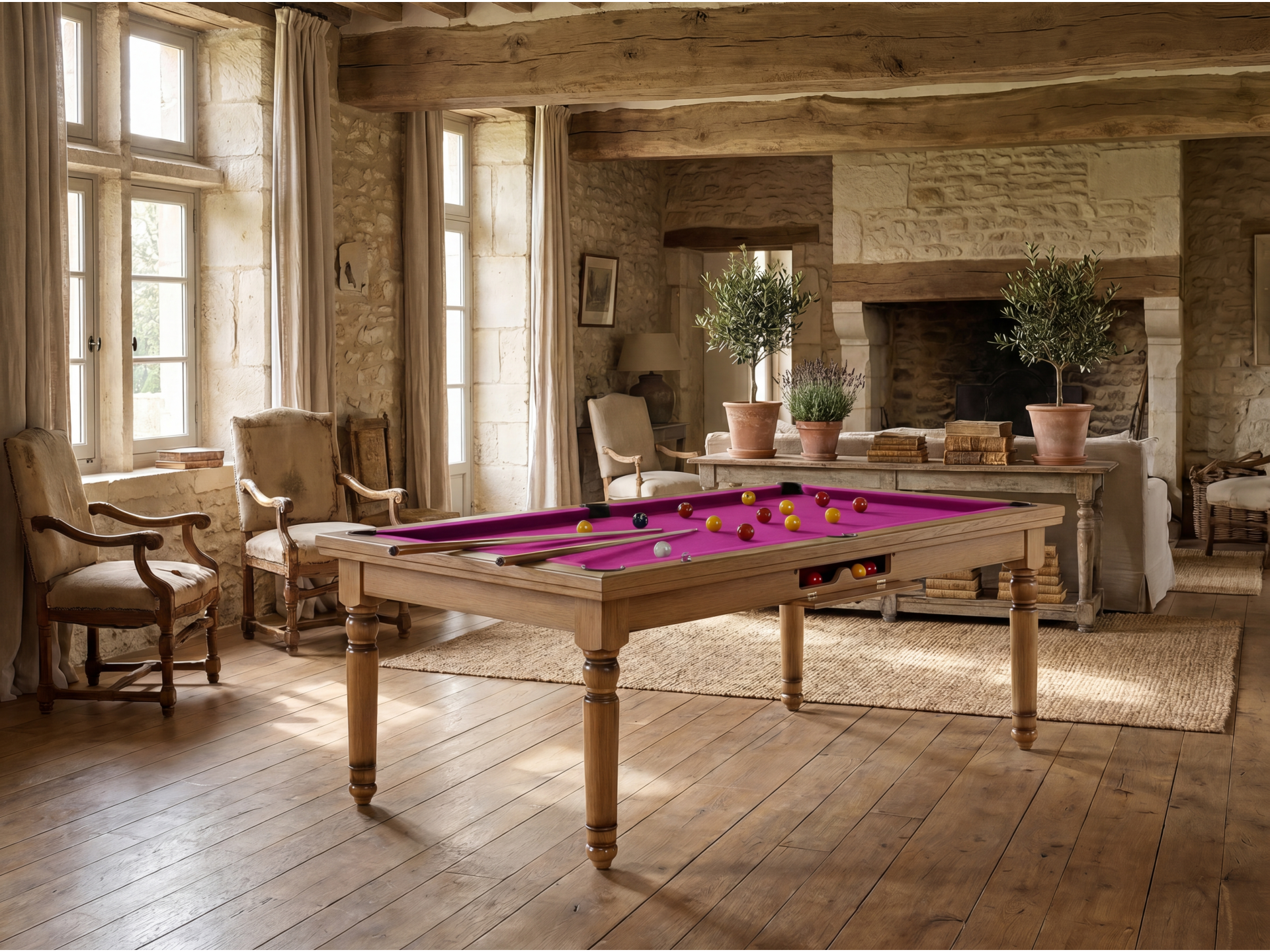 Billard américain, carambole et pool Douvres convertible dinatoire | Billards de France