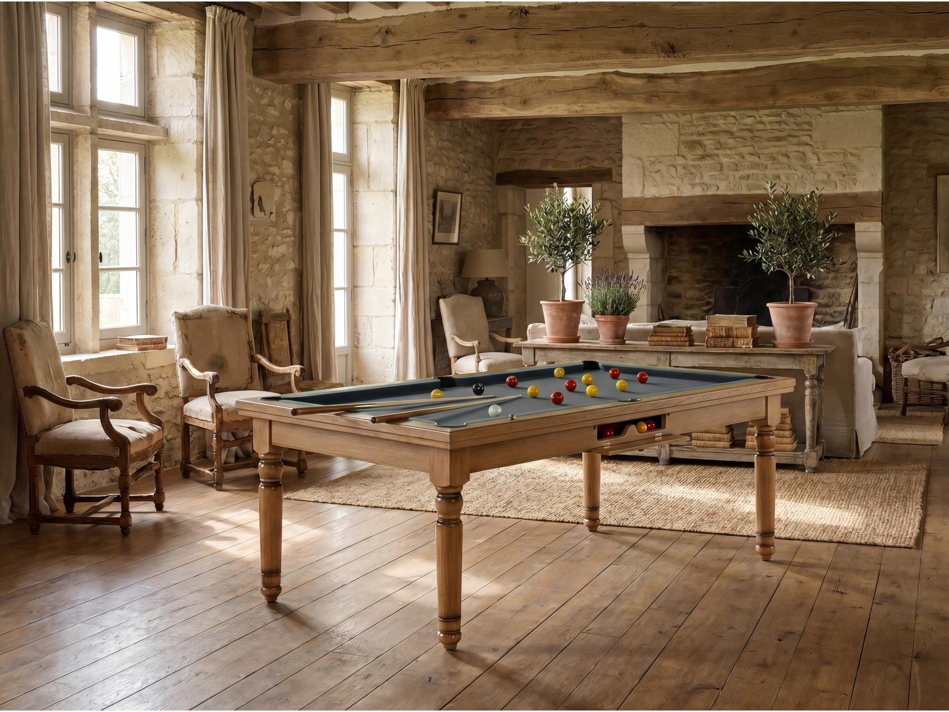 Billard américain, carambole et pool Douvres convertible dinatoire | Billards de France