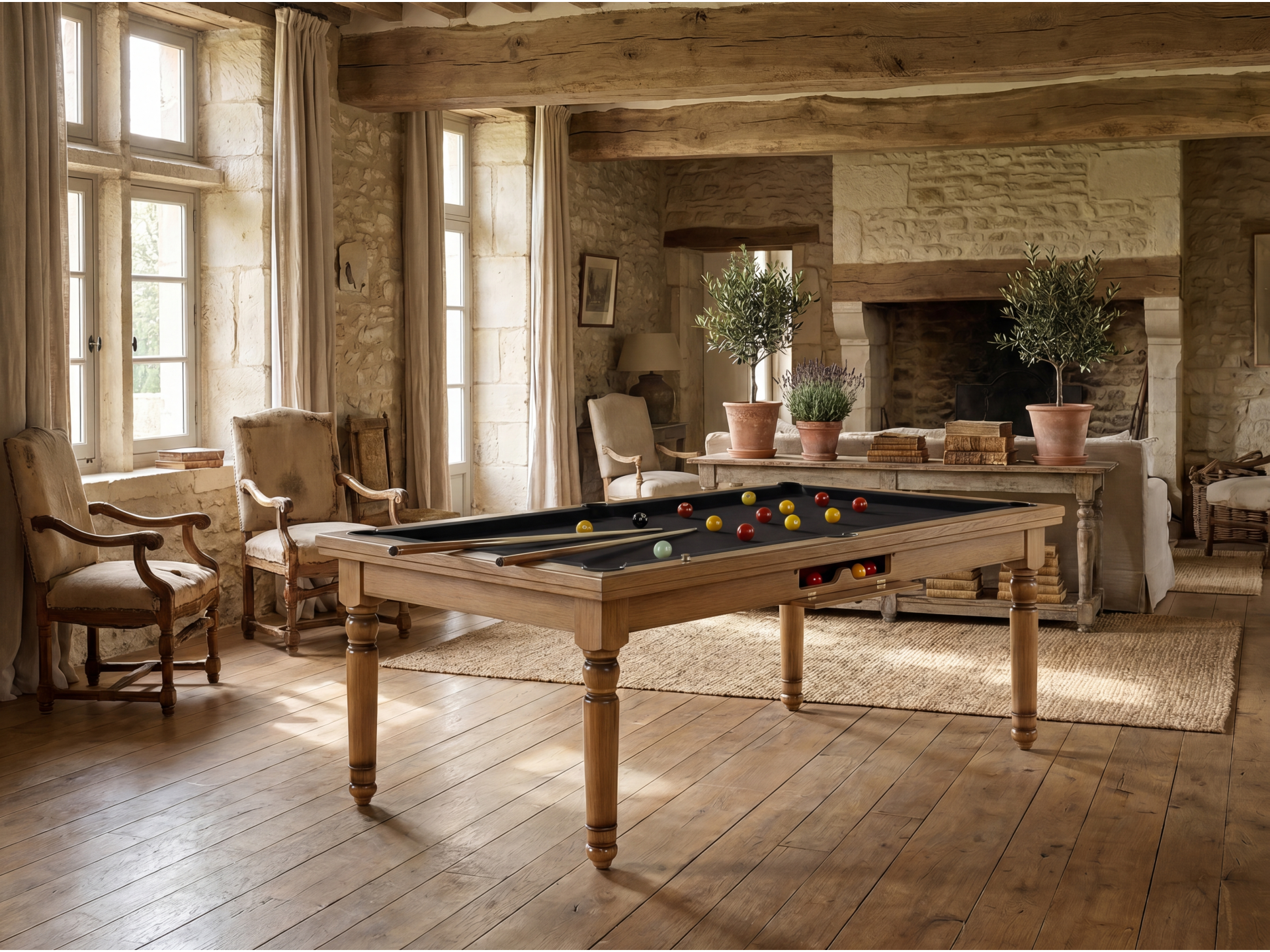 Billard américain, carambole et pool Douvres convertible dinatoire | Billards de France