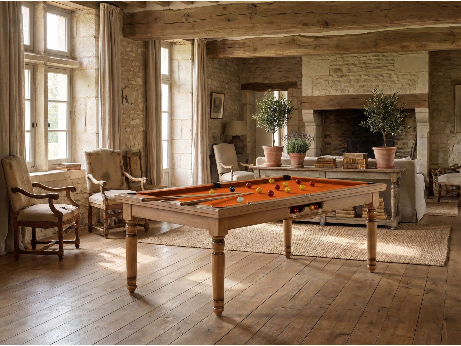 Billard américain, carambole et pool Douvres convertible dinatoire | Billards de France