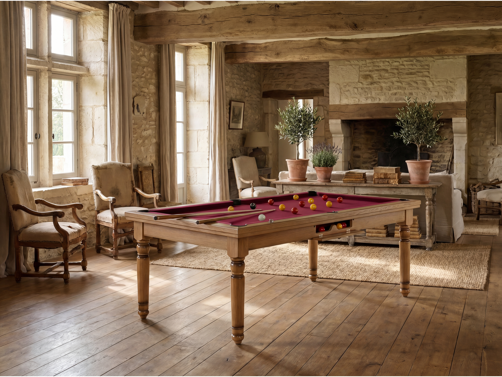Billard américain, carambole et pool Douvres convertible dinatoire | Billards de France