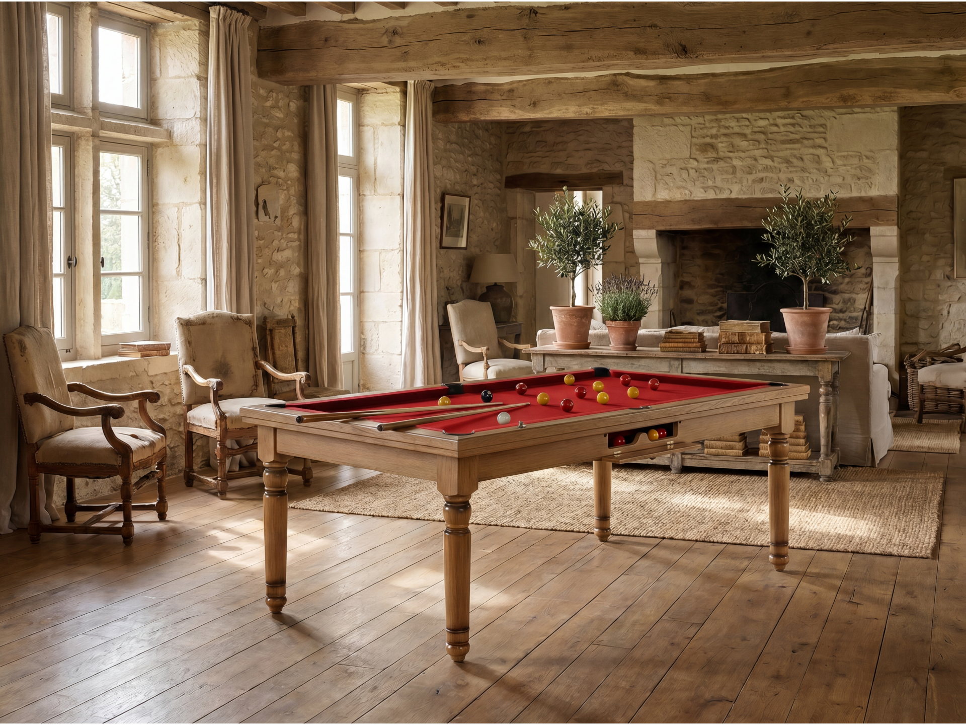 Billard américain, carambole et pool Douvres convertible dinatoire | Billards de France