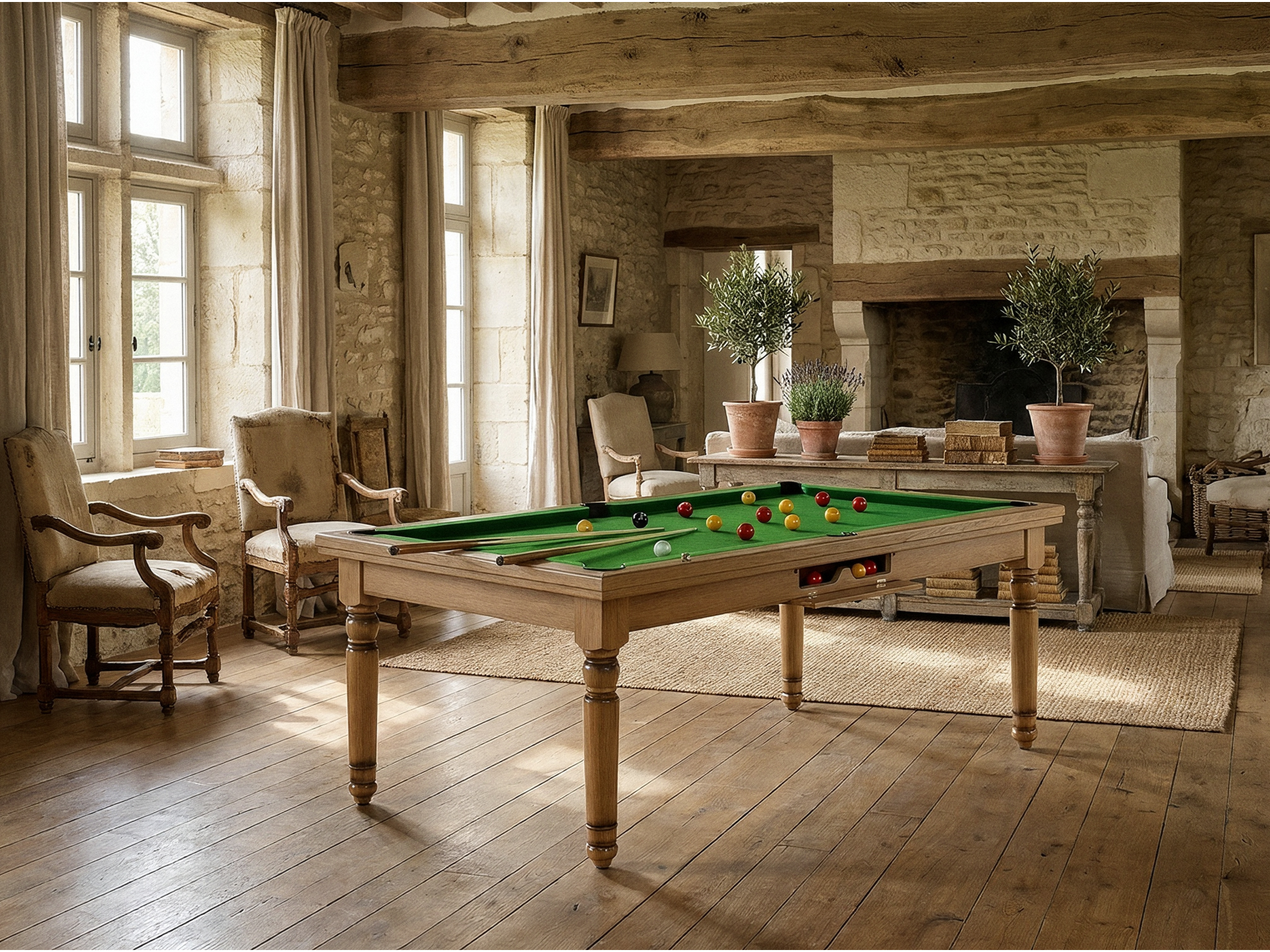 Billard américain, carambole et pool Douvres convertible dinatoire | Billards de France