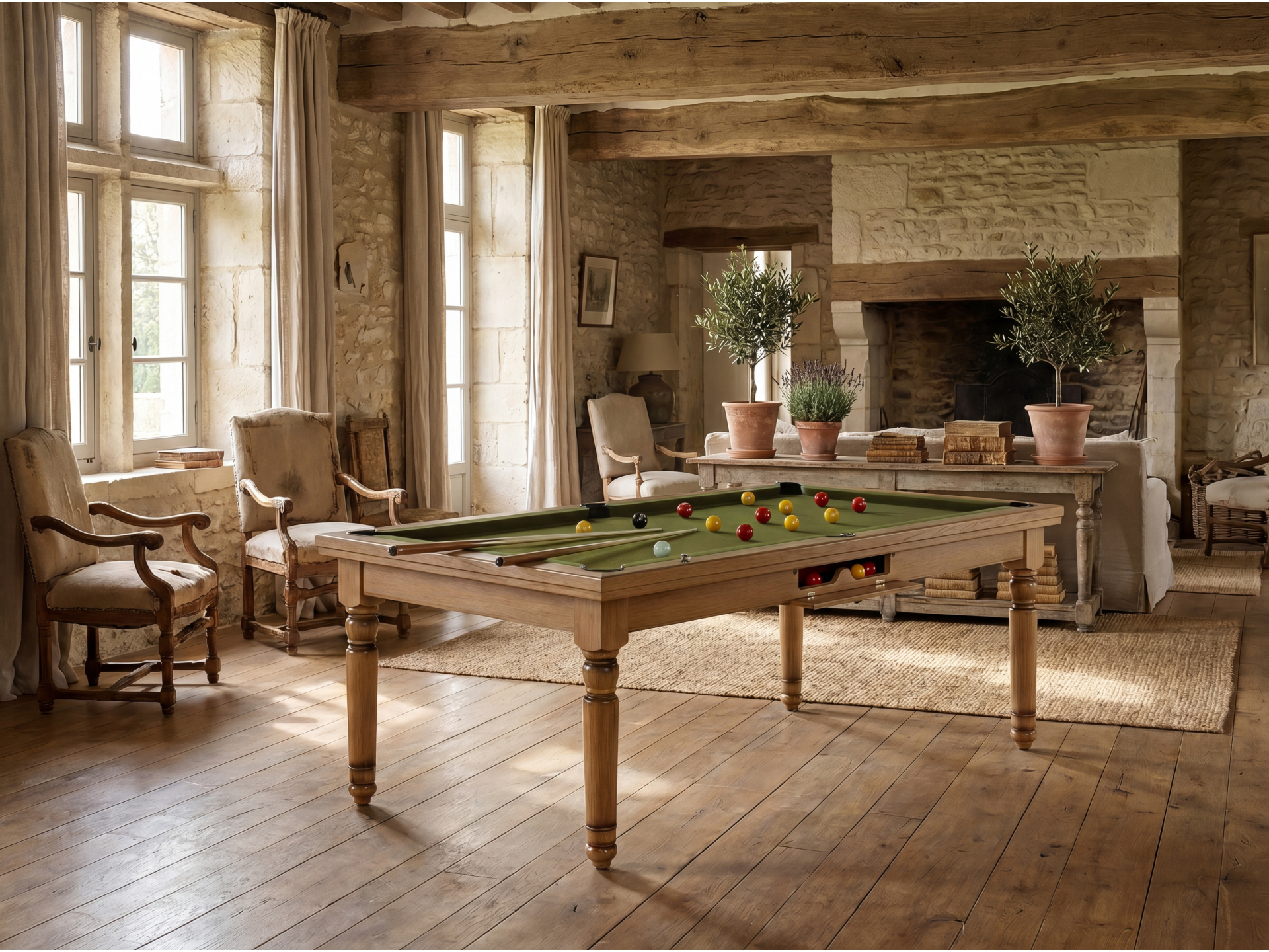 Billard américain, carambole et pool Douvres convertible dinatoire | Billards de France