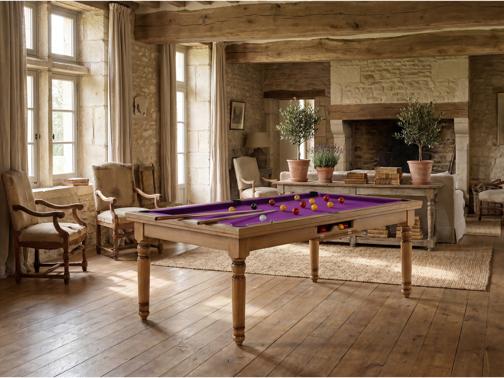 Billard américain, carambole et pool Douvres convertible dinatoire | Billards de France