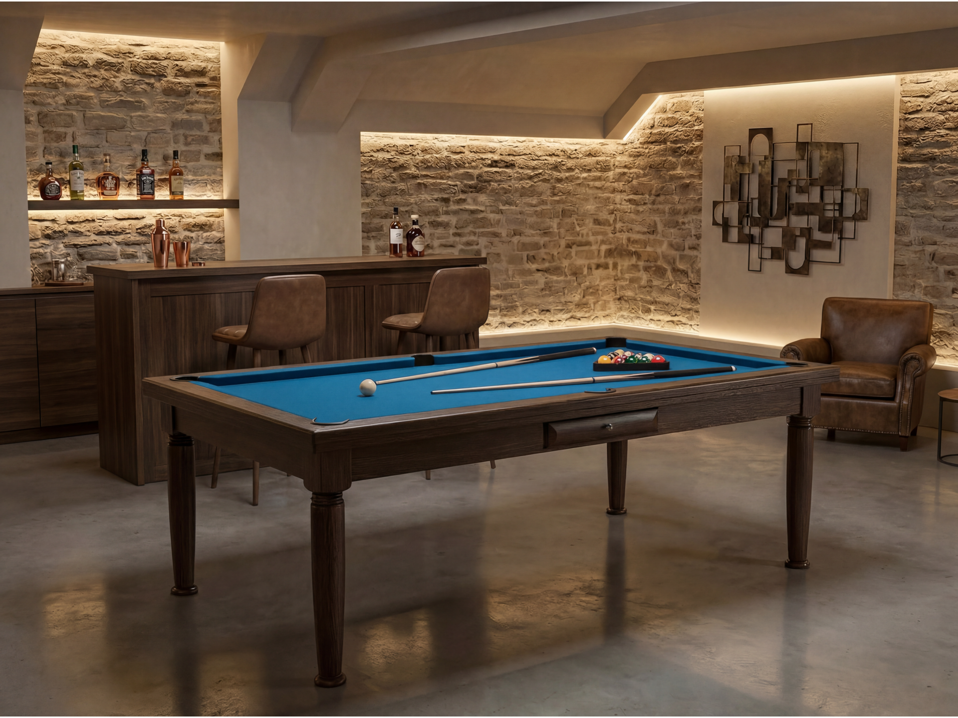 Billard américain convertible français et anglais : Rotterdam Wengé | Billards de France