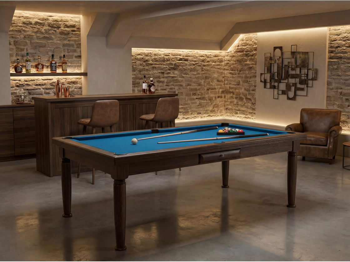 Billard américain convertible français et anglais : Rotterdam Wengé | Billards de France