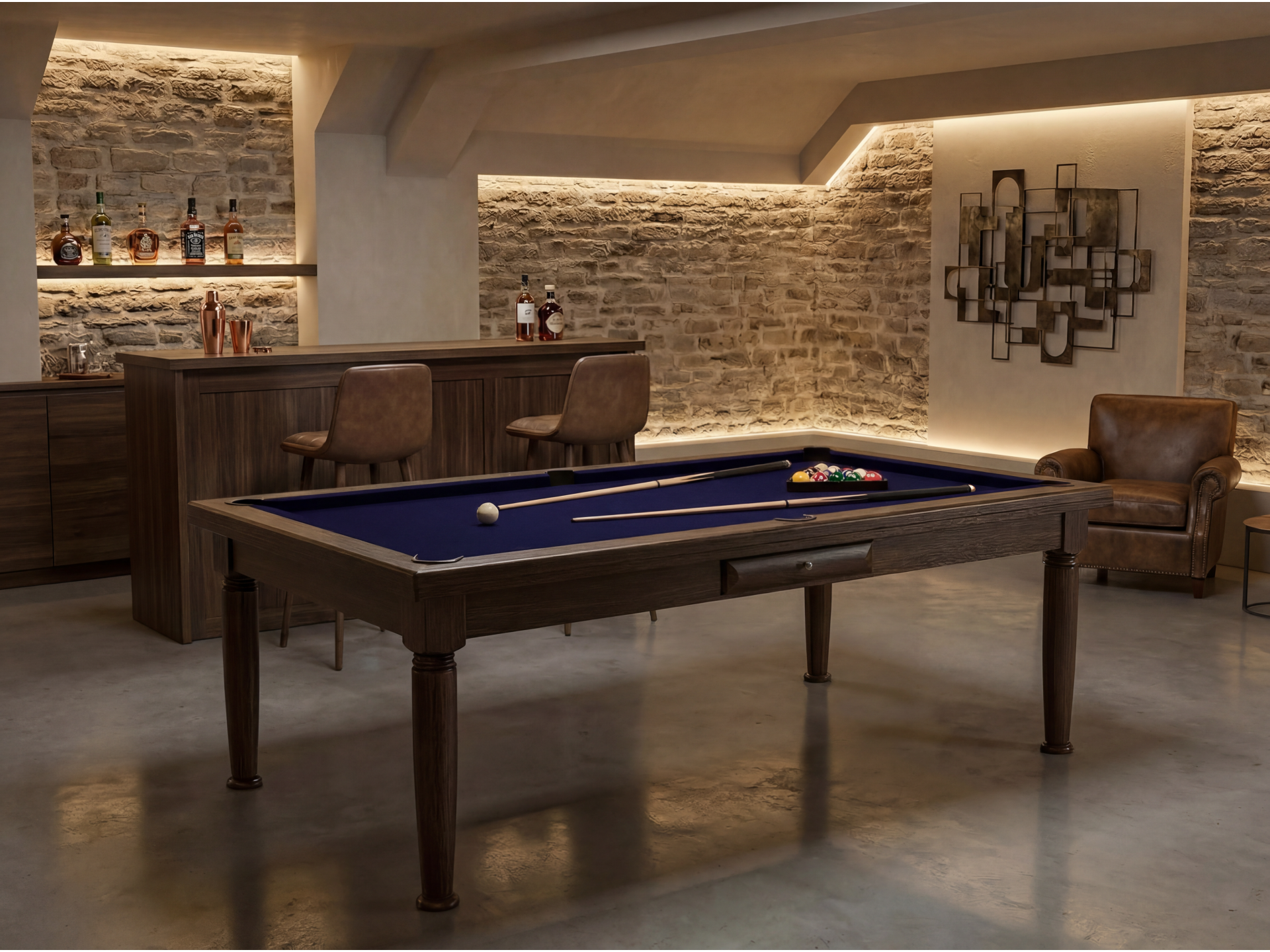Billard américain convertible français et anglais : Rotterdam Wengé | Billards de France