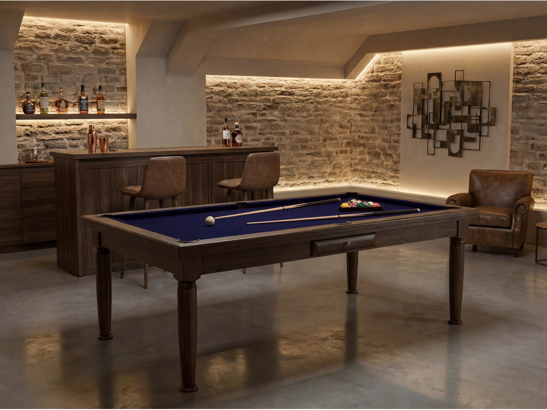 Billard américain convertible français et anglais : Rotterdam Wengé | Billards de France