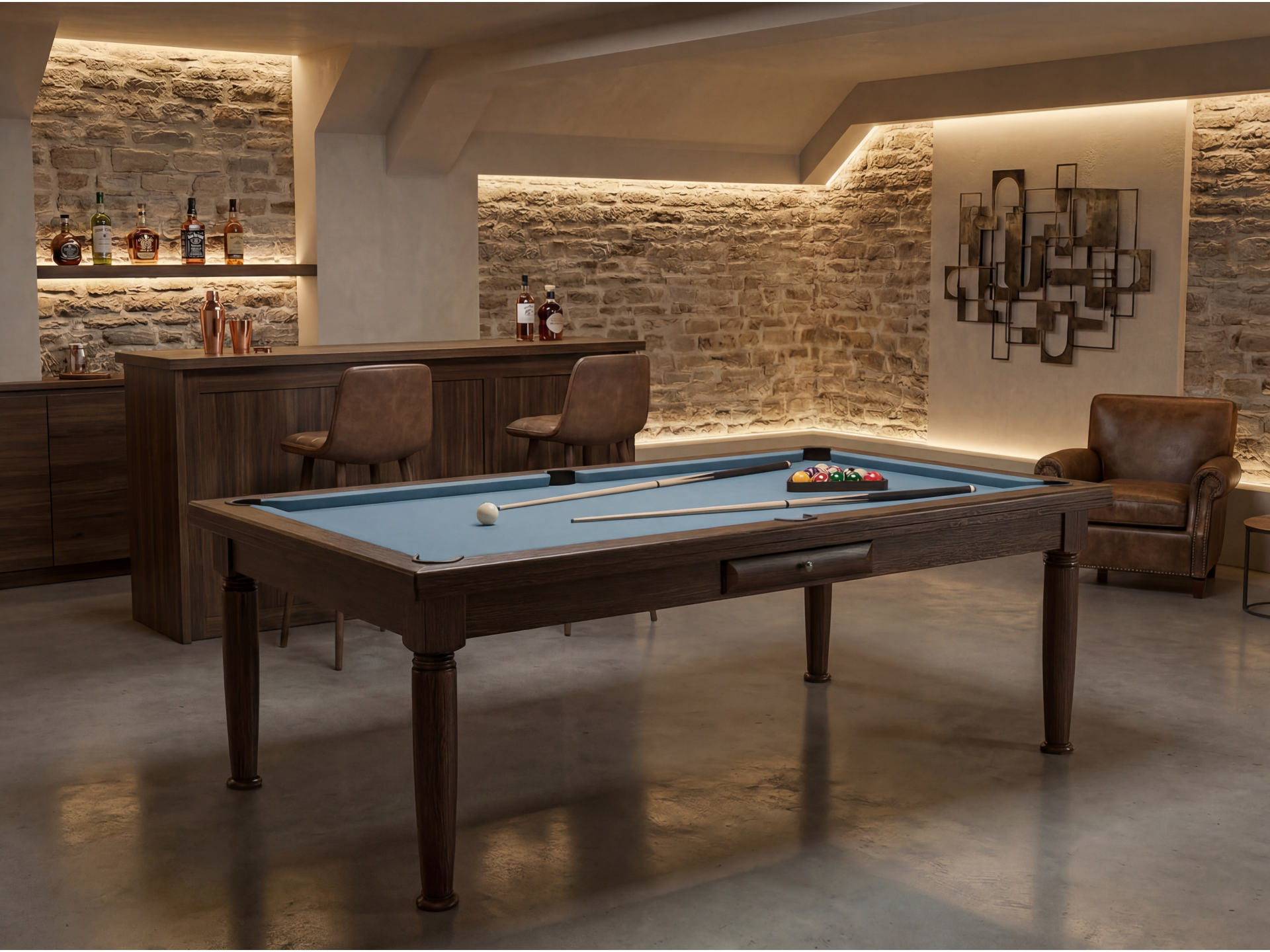 Billard américain convertible français et anglais : Rotterdam Wengé | Billards de France