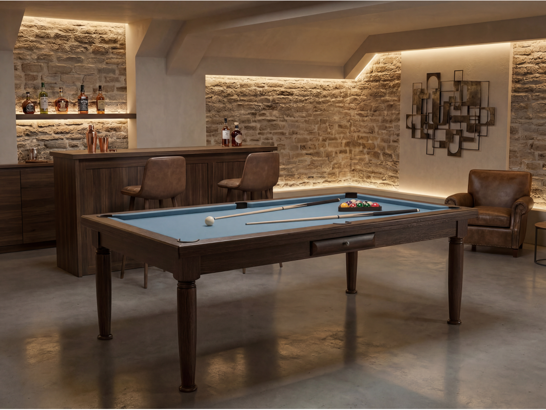 Billard américain convertible français et anglais : Rotterdam Wengé | Billards de France