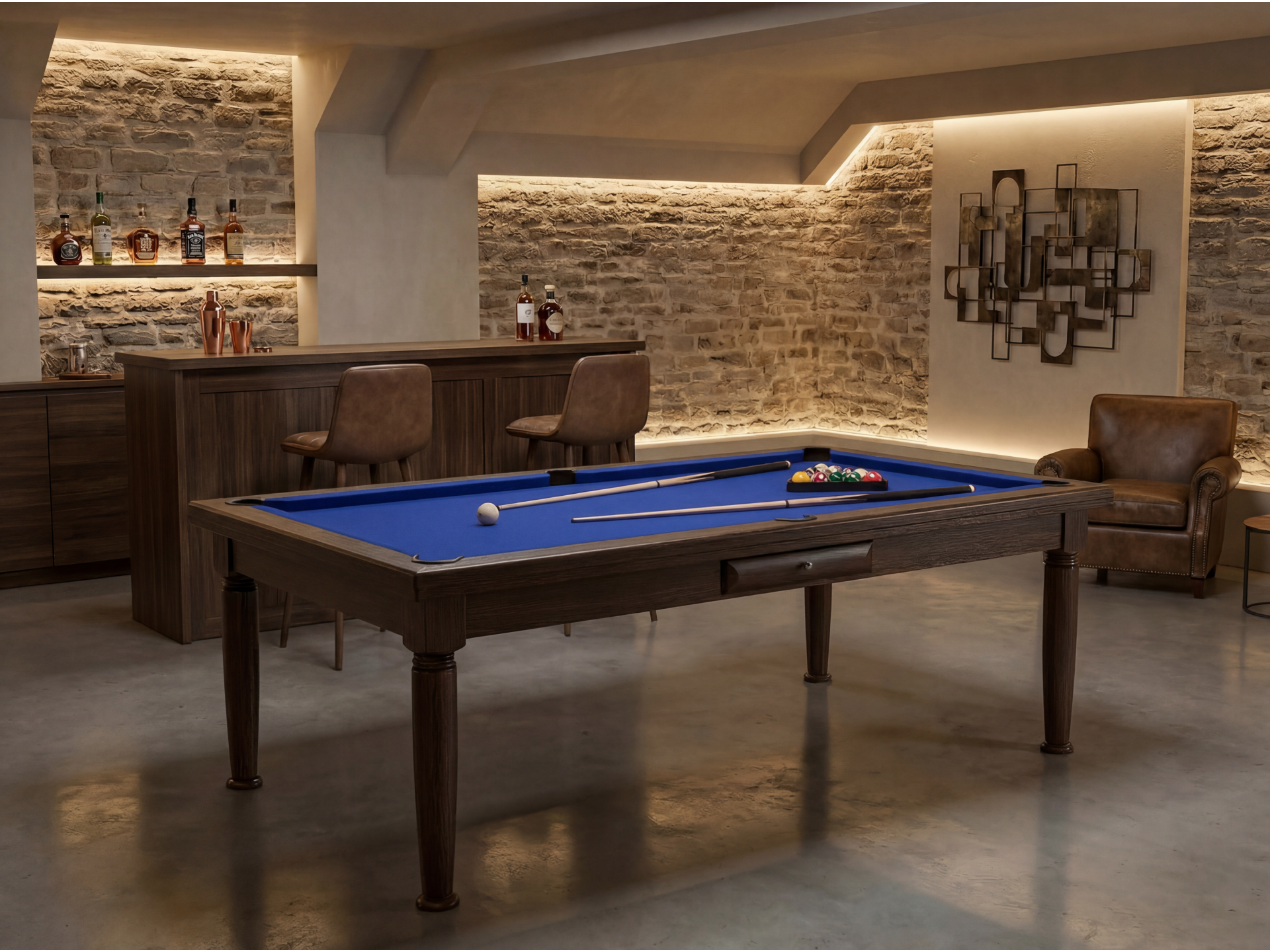 Billard américain convertible français et anglais : Rotterdam Wengé | Billards de France