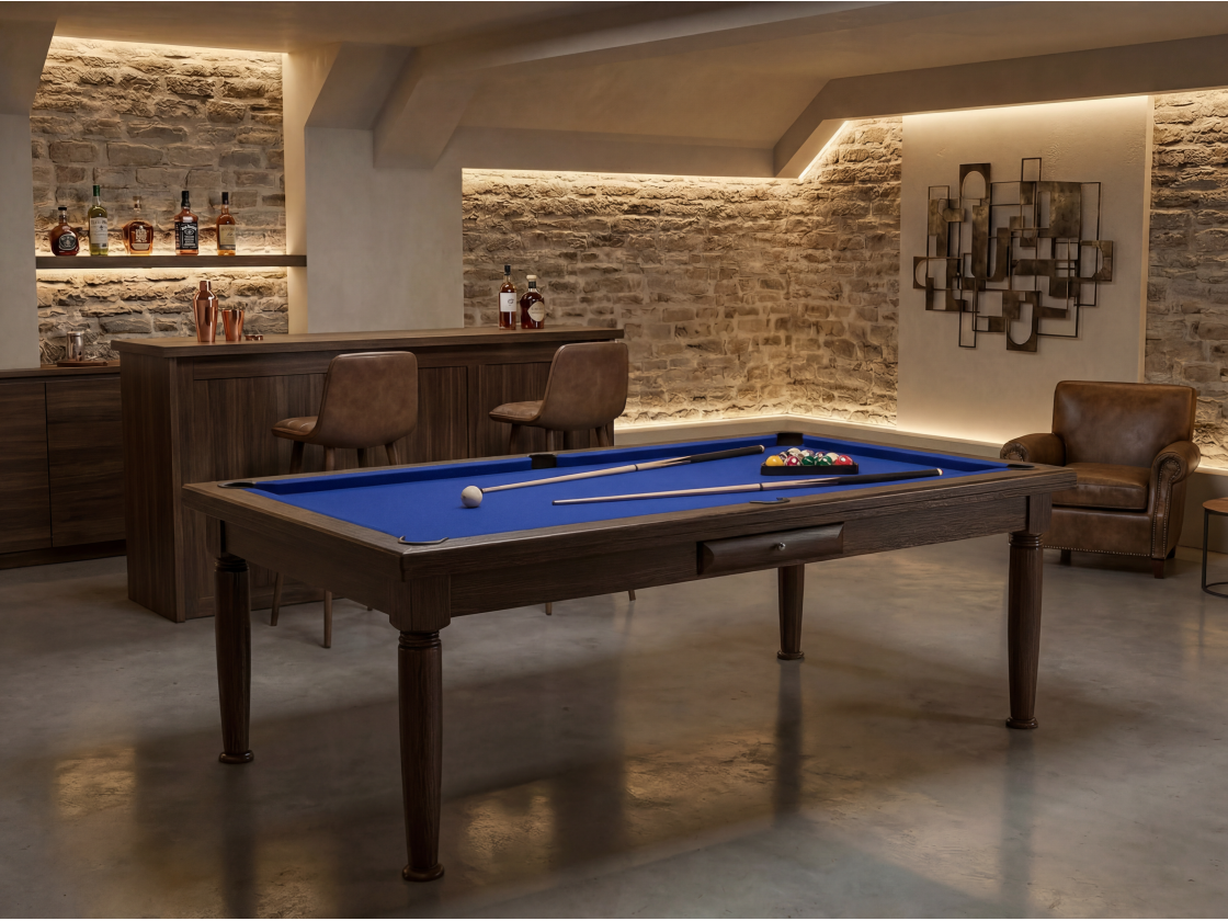 Billard américain convertible français et anglais : Rotterdam Wengé | Billards de France