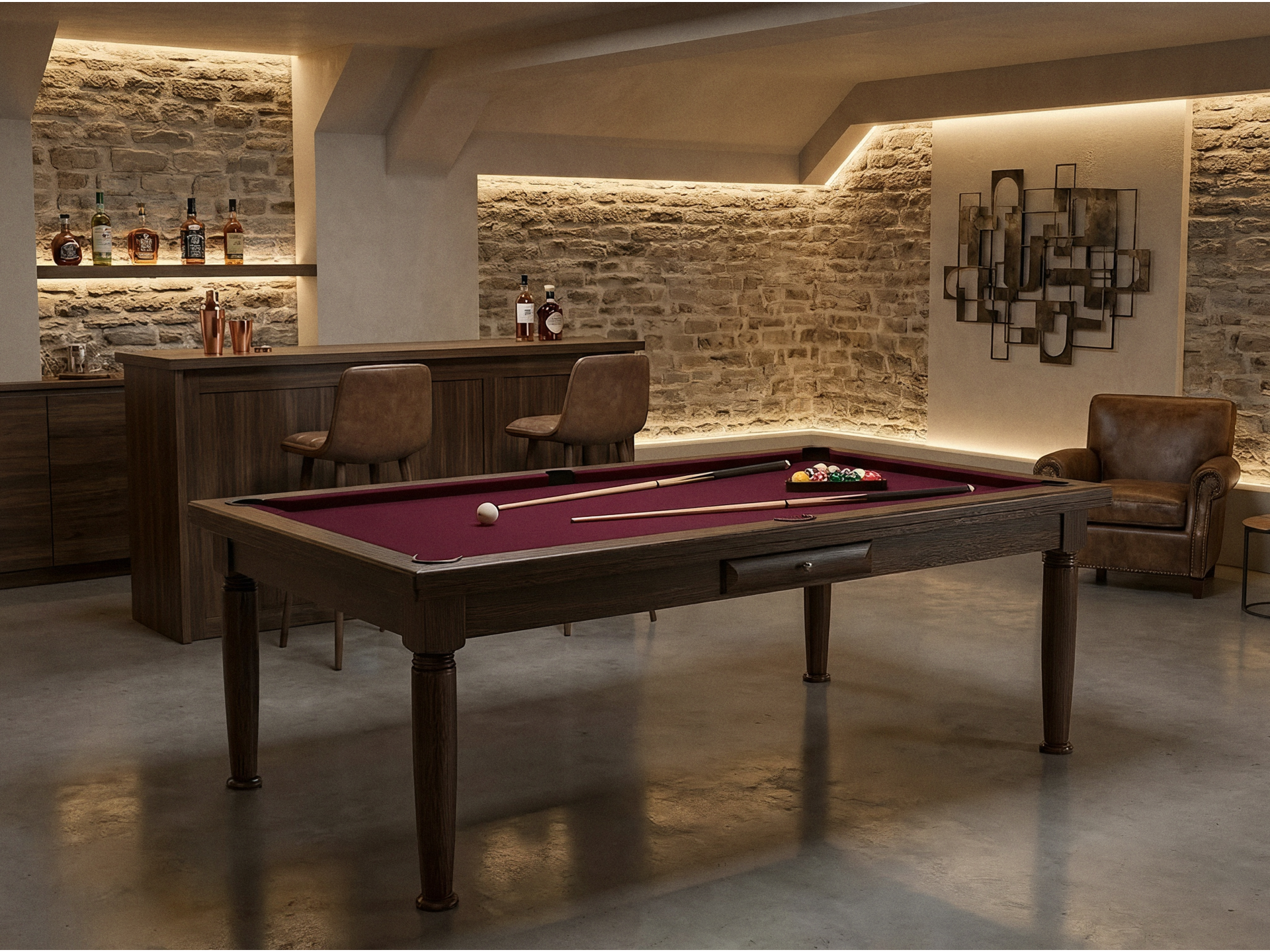 Billard américain convertible français et anglais : Rotterdam Wengé | Billards de France