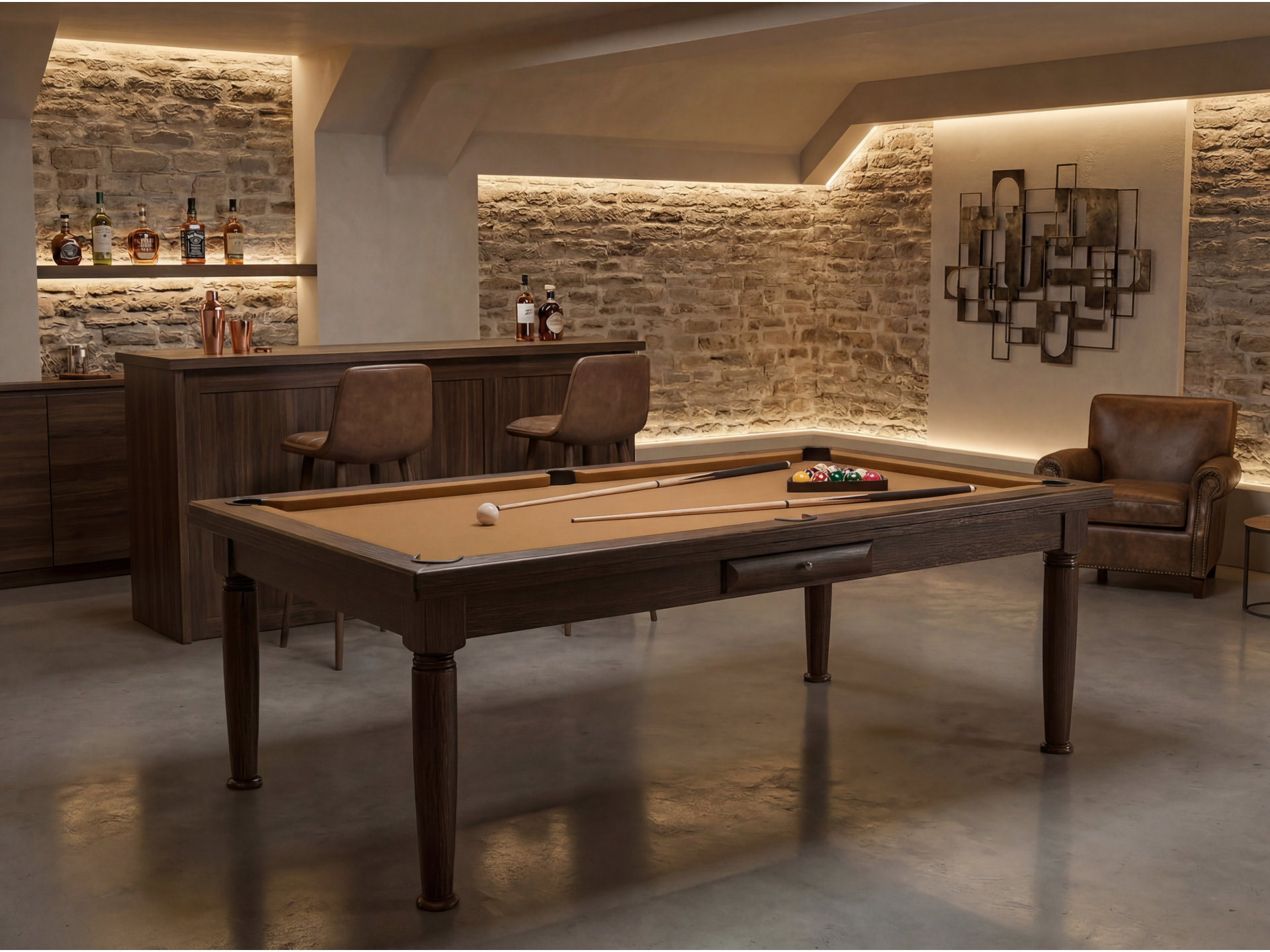 Billard américain convertible français et anglais : Rotterdam Wengé | Billards de France