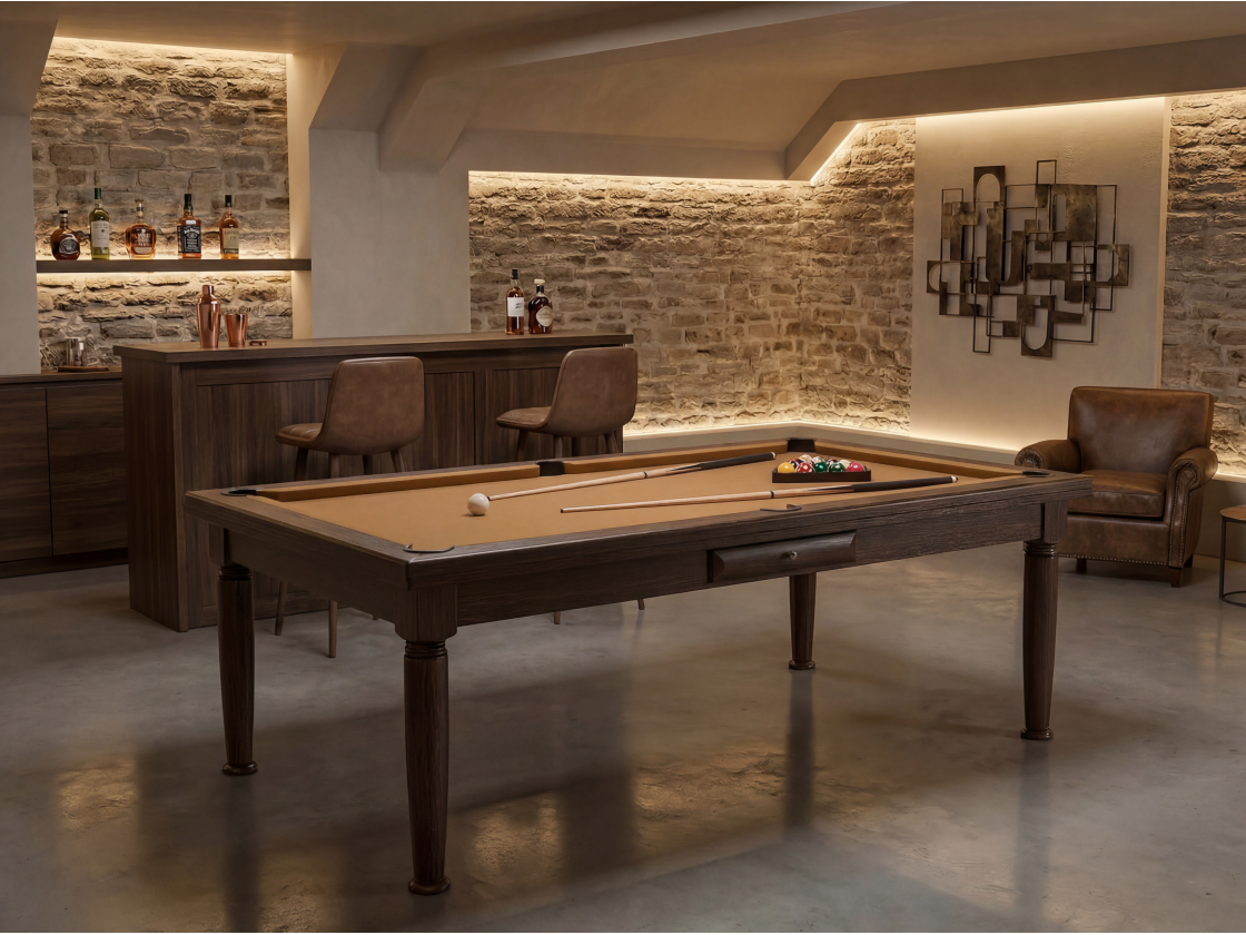 Billard américain convertible français et anglais : Rotterdam Wengé | Billards de France