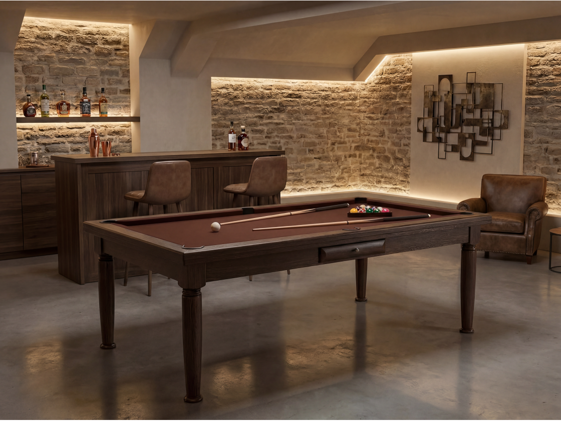 Billard américain convertible français et anglais : Rotterdam Wengé | Billards de France