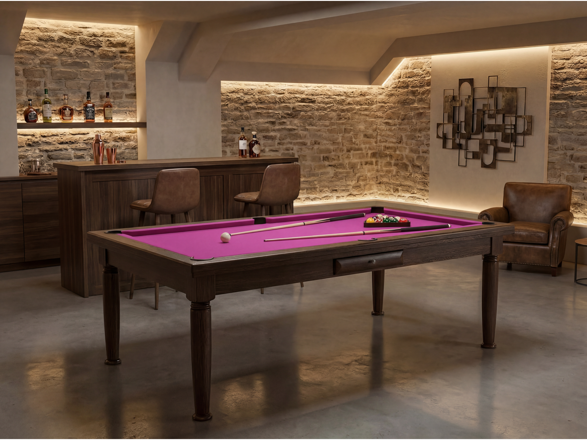 Billard américain convertible français et anglais : Rotterdam Wengé | Billards de France