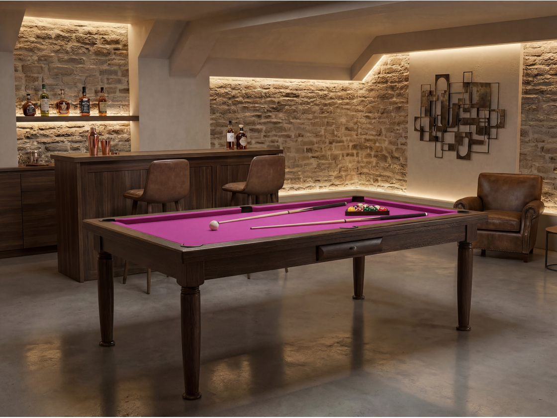 Billard américain convertible français et anglais : Rotterdam Wengé | Billards de France