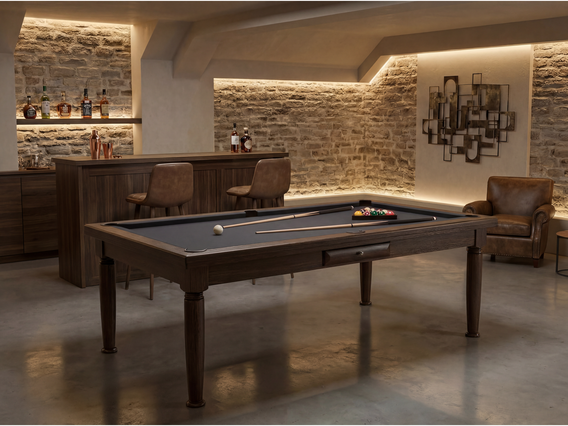 Billard américain convertible français et anglais : Rotterdam Wengé | Billards de France