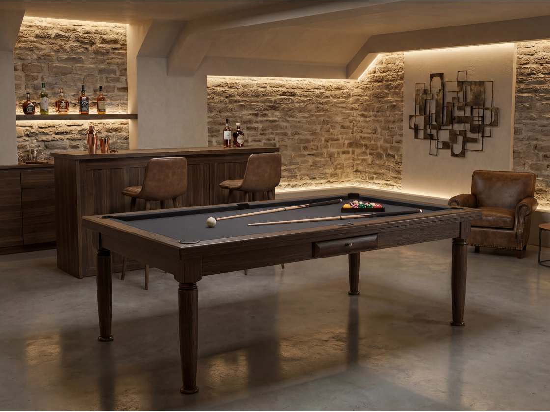 Billard américain convertible français et anglais : Rotterdam Wengé | Billards de France