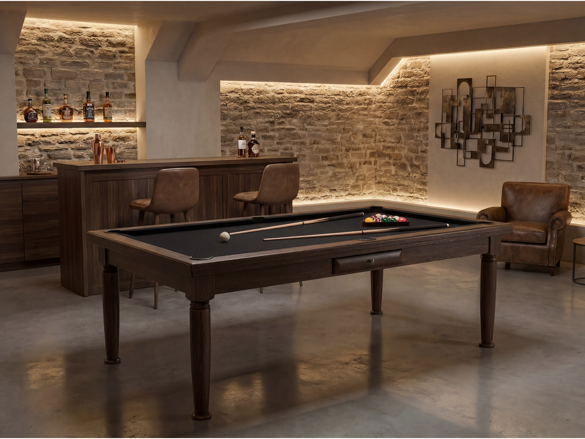 Billard américain convertible français et anglais : Rotterdam Wengé | Billards de France
