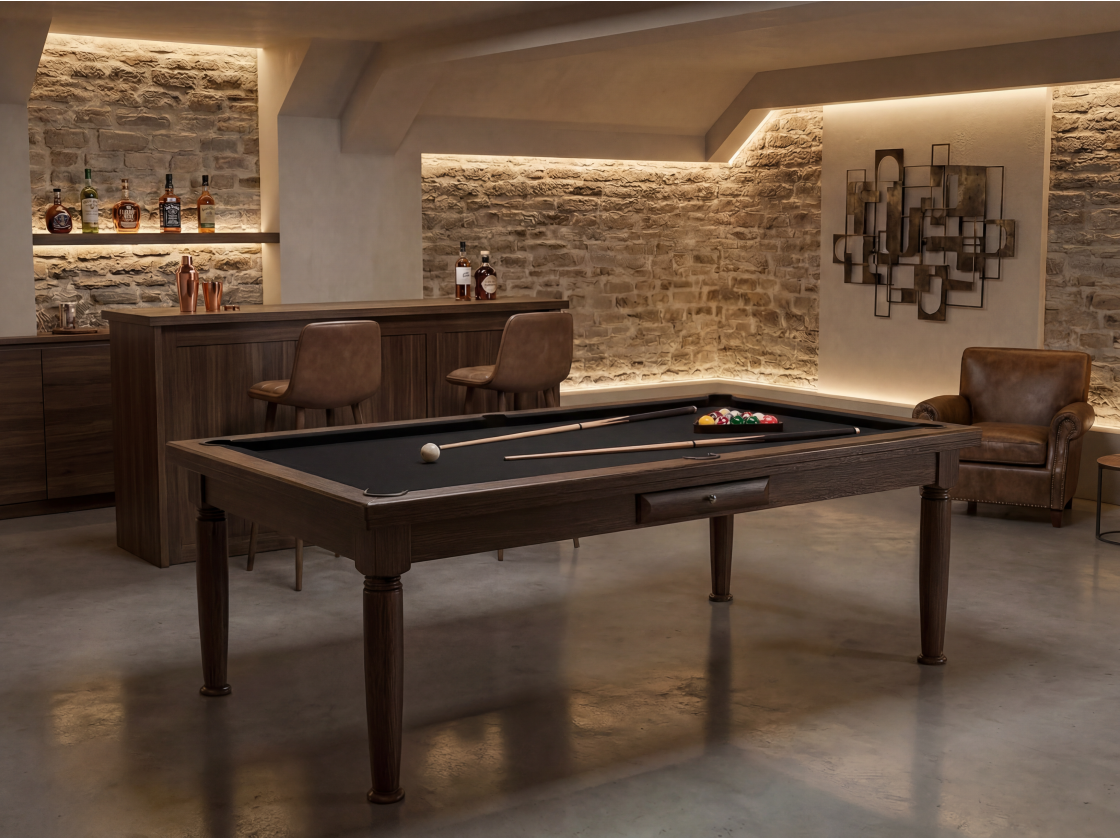 Billard américain convertible français et anglais : Rotterdam Wengé | Billards de France