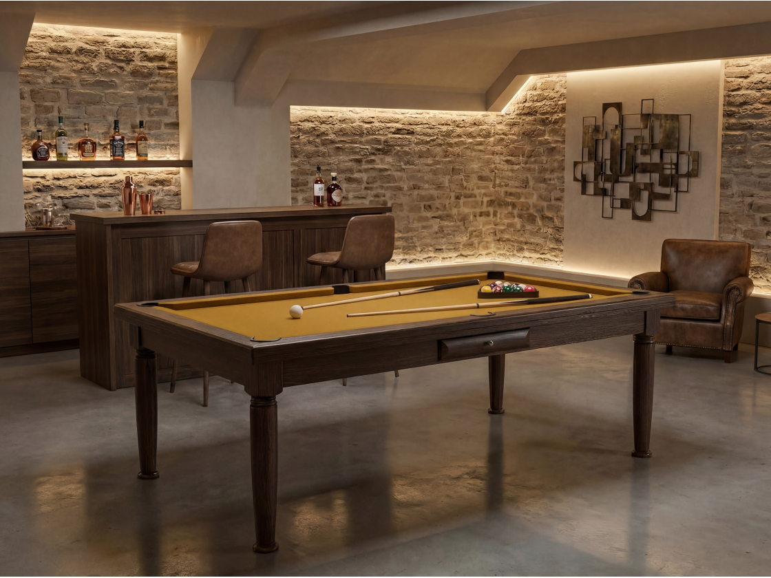 Billard américain convertible français et anglais : Rotterdam Wengé | Billards de France