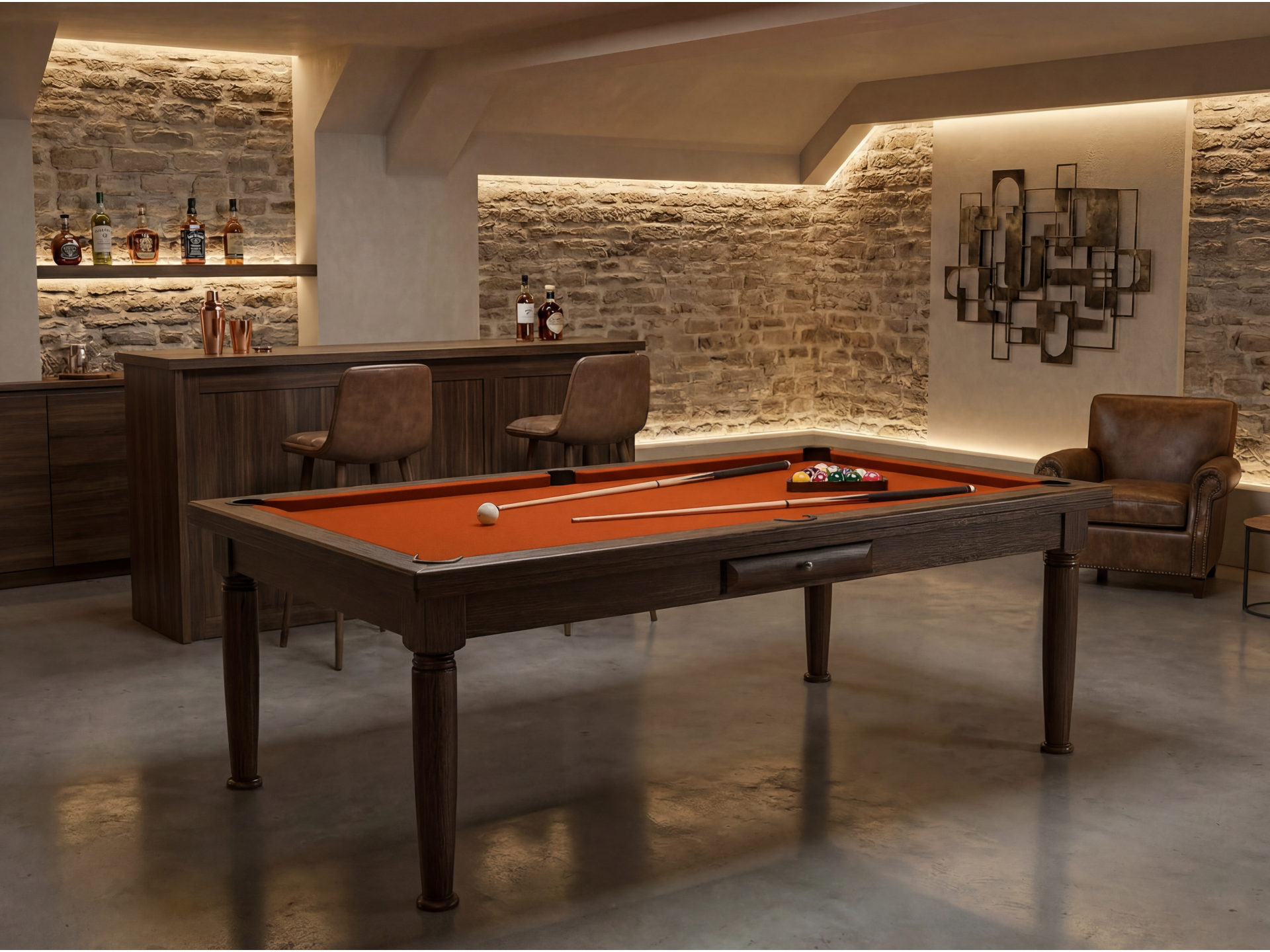 Billard américain convertible français et anglais : Rotterdam Wengé | Billards de France