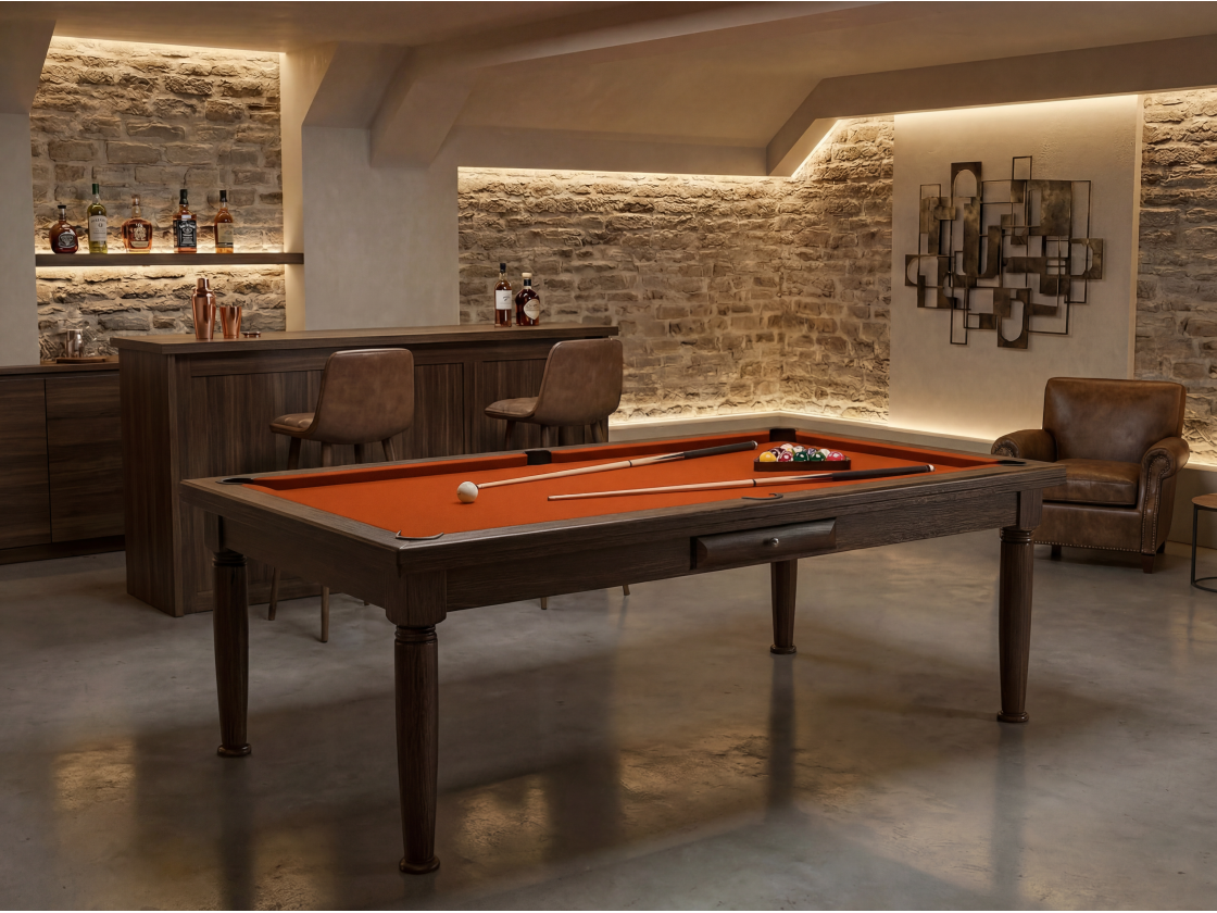 Billard américain convertible français et anglais : Rotterdam Wengé | Billards de France