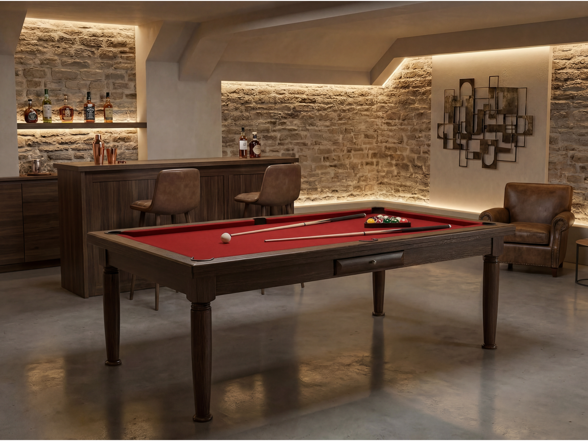 Billard américain convertible français et anglais : Rotterdam Wengé | Billards de France