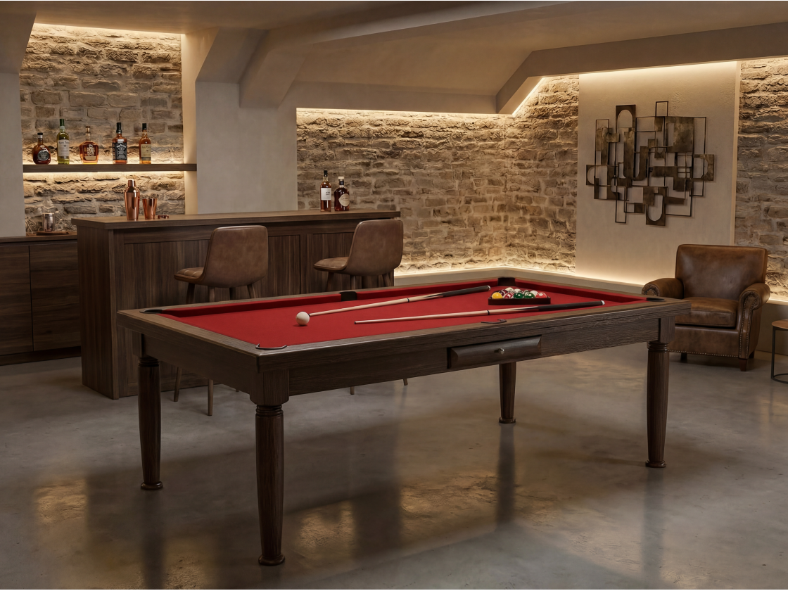 Billard américain convertible français et anglais : Rotterdam Wengé | Billards de France