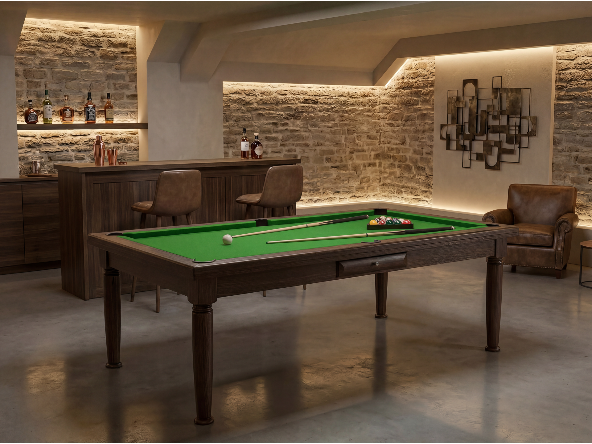 Billard américain convertible français et anglais : Rotterdam Wengé | Billards de France