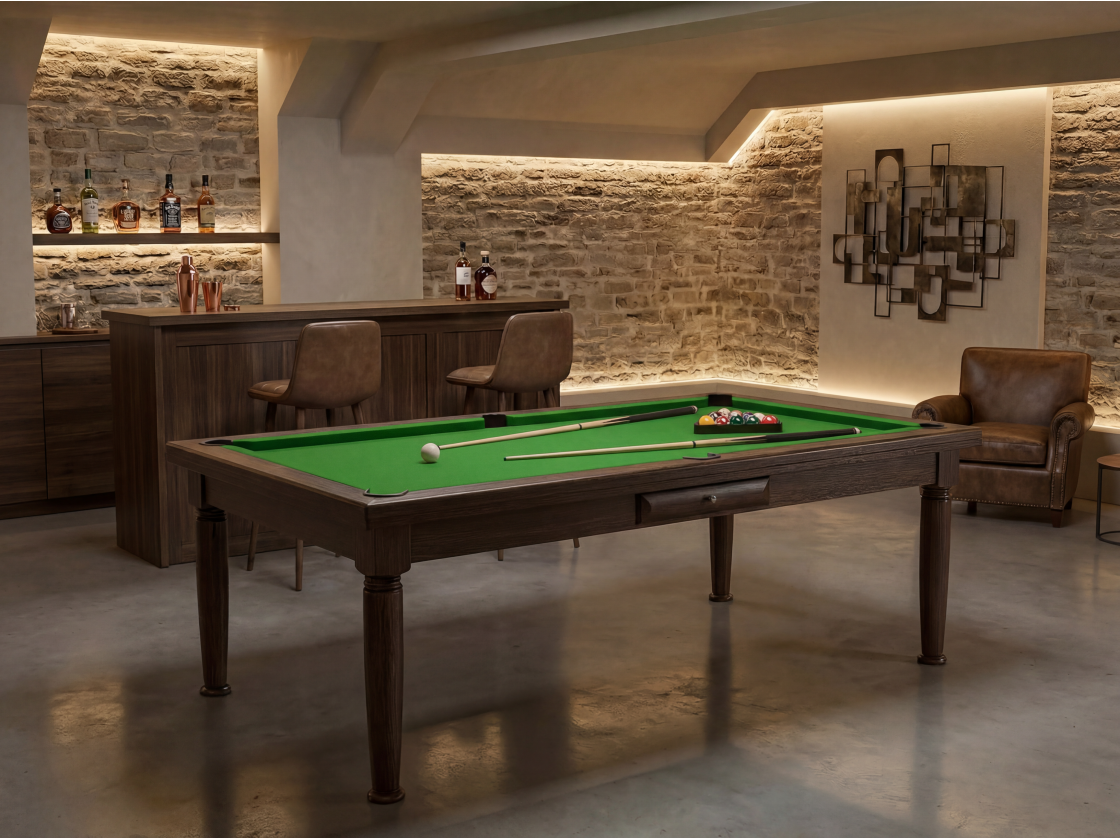 Billard américain convertible français et anglais : Rotterdam Wengé | Billards de France