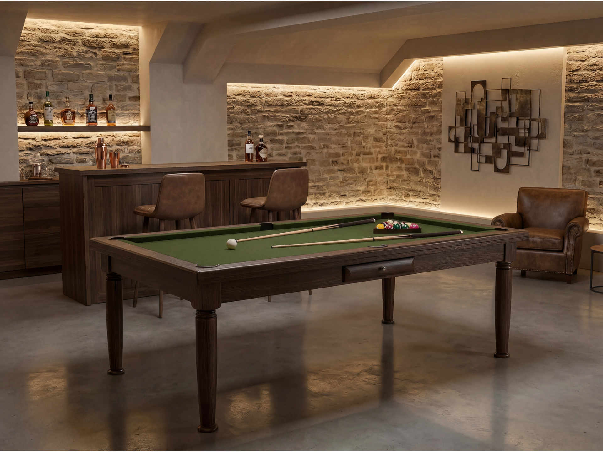 Billard américain convertible français et anglais : Rotterdam Wengé | Billards de France