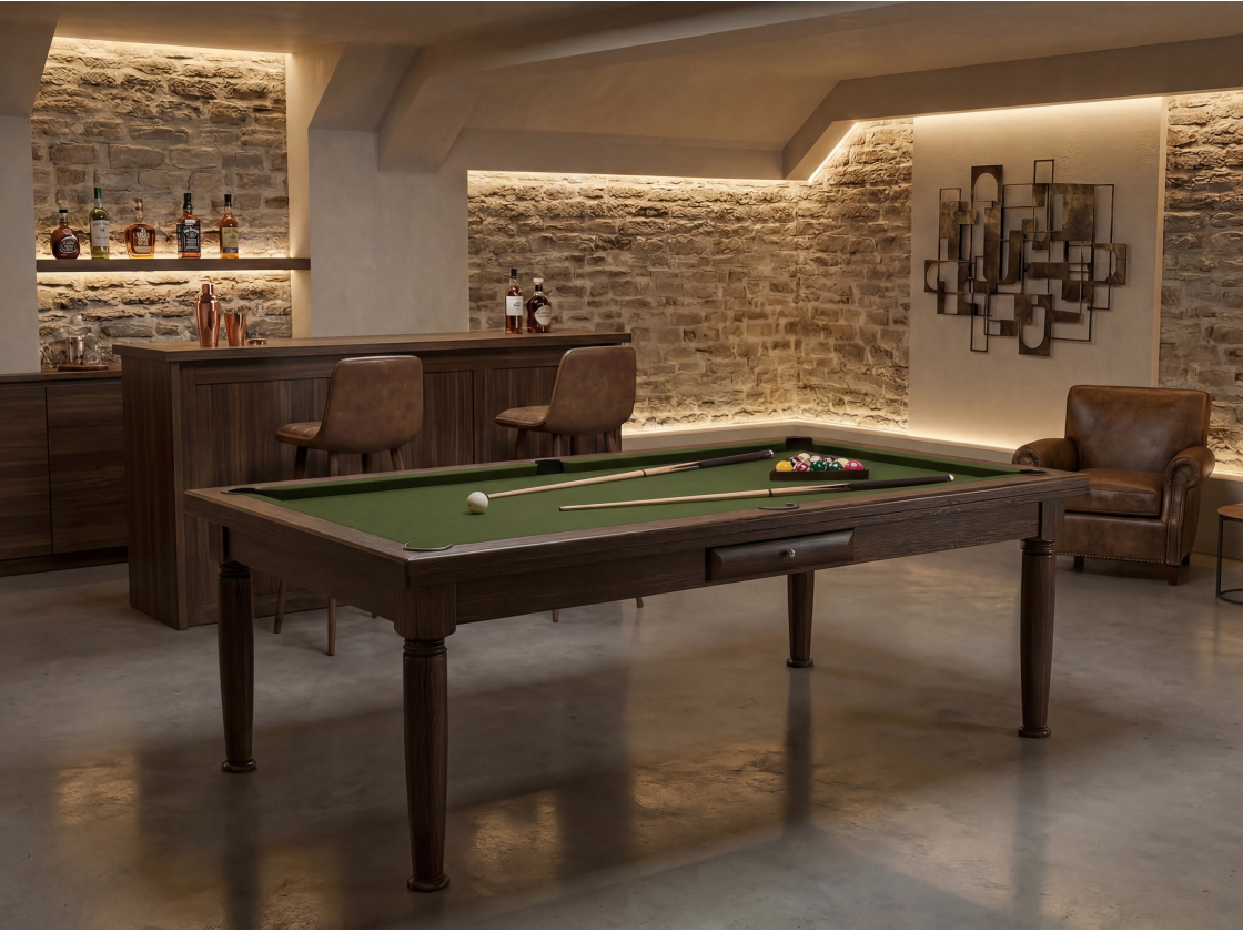 Billard américain convertible français et anglais : Rotterdam Wengé | Billards de France