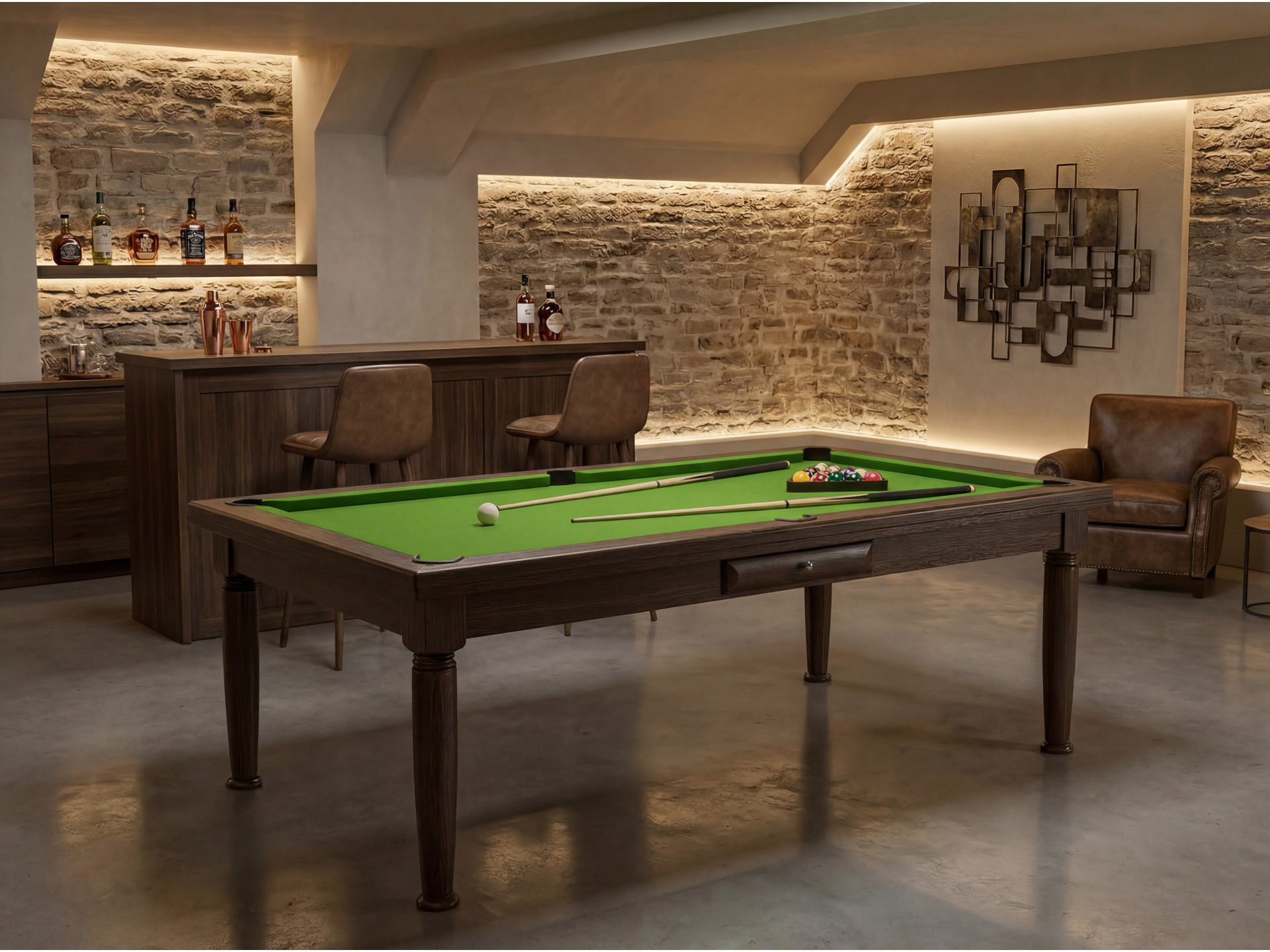 Billard américain convertible français et anglais : Rotterdam Wengé | Billards de France