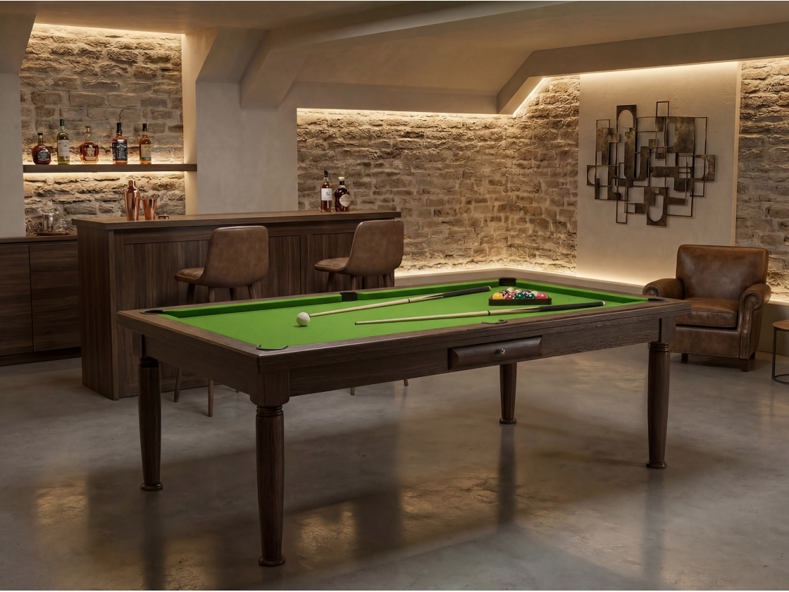 Billard américain convertible français et anglais : Rotterdam Wengé | Billards de France