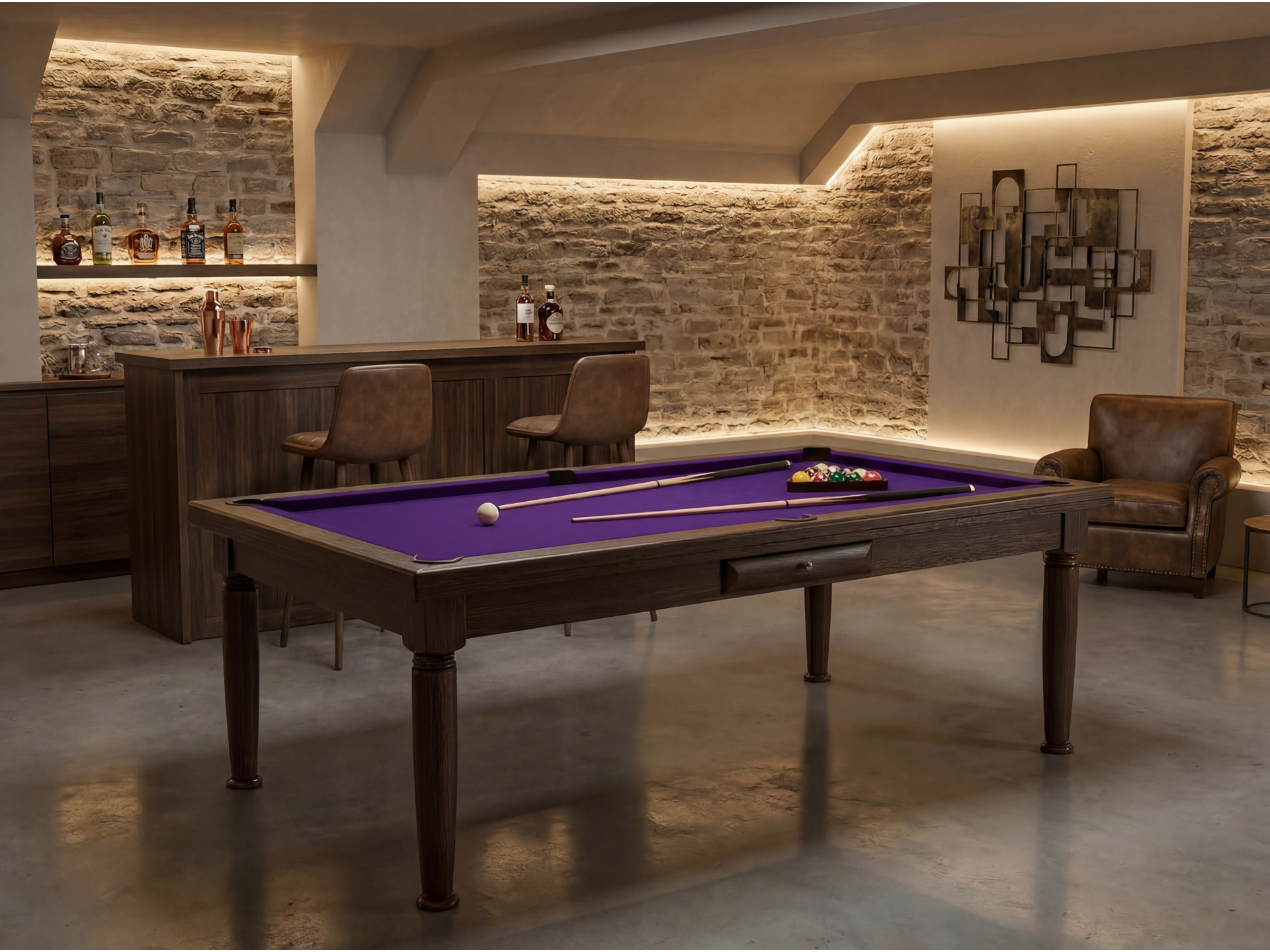 Billard américain convertible français et anglais : Rotterdam Wengé | Billards de France