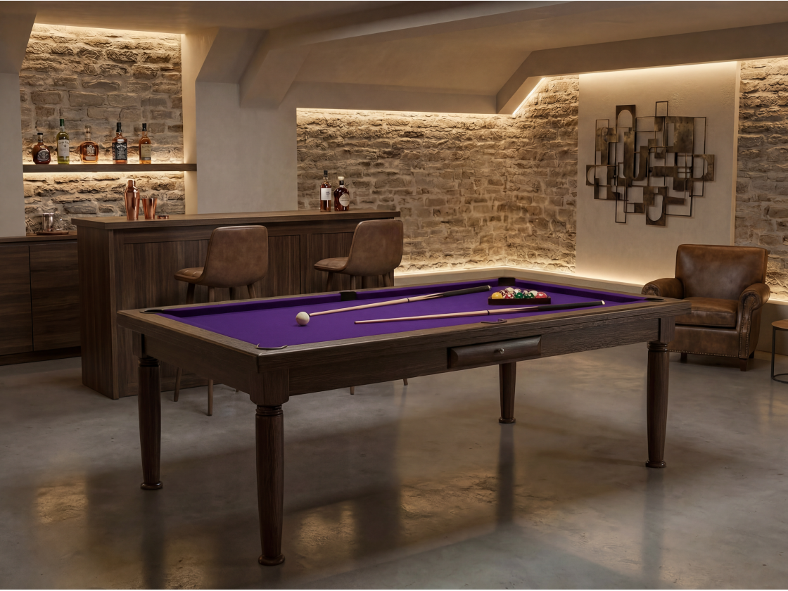 Billard américain convertible français et anglais : Rotterdam Wengé | Billards de France