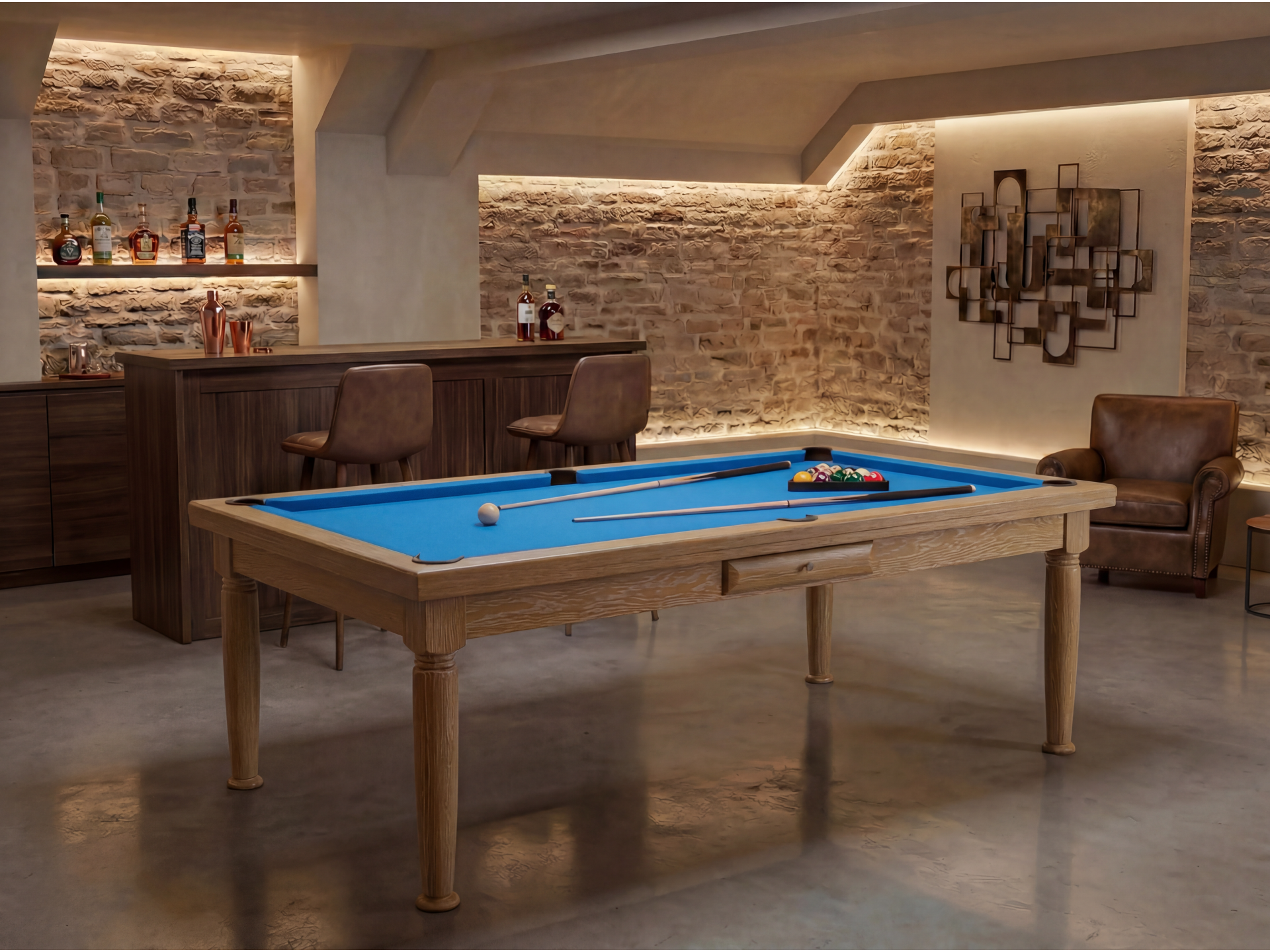 Billard table à manger : Rotterdam blanchi | Billards de France