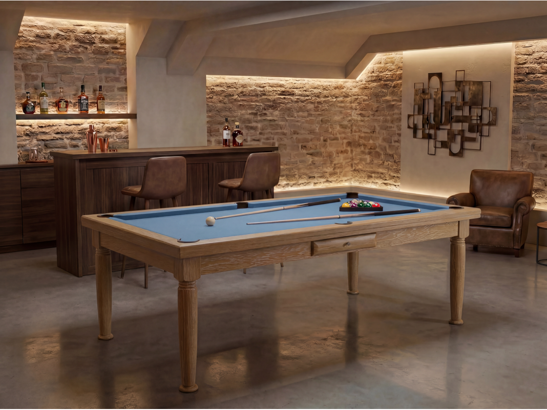 Billard table à manger : Rotterdam blanchi | Billards de France